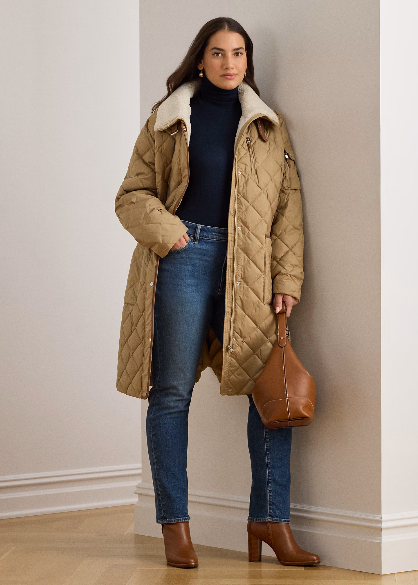 Daunenmantel mit Rautensteppung - RALPH LAUREN OUTLET