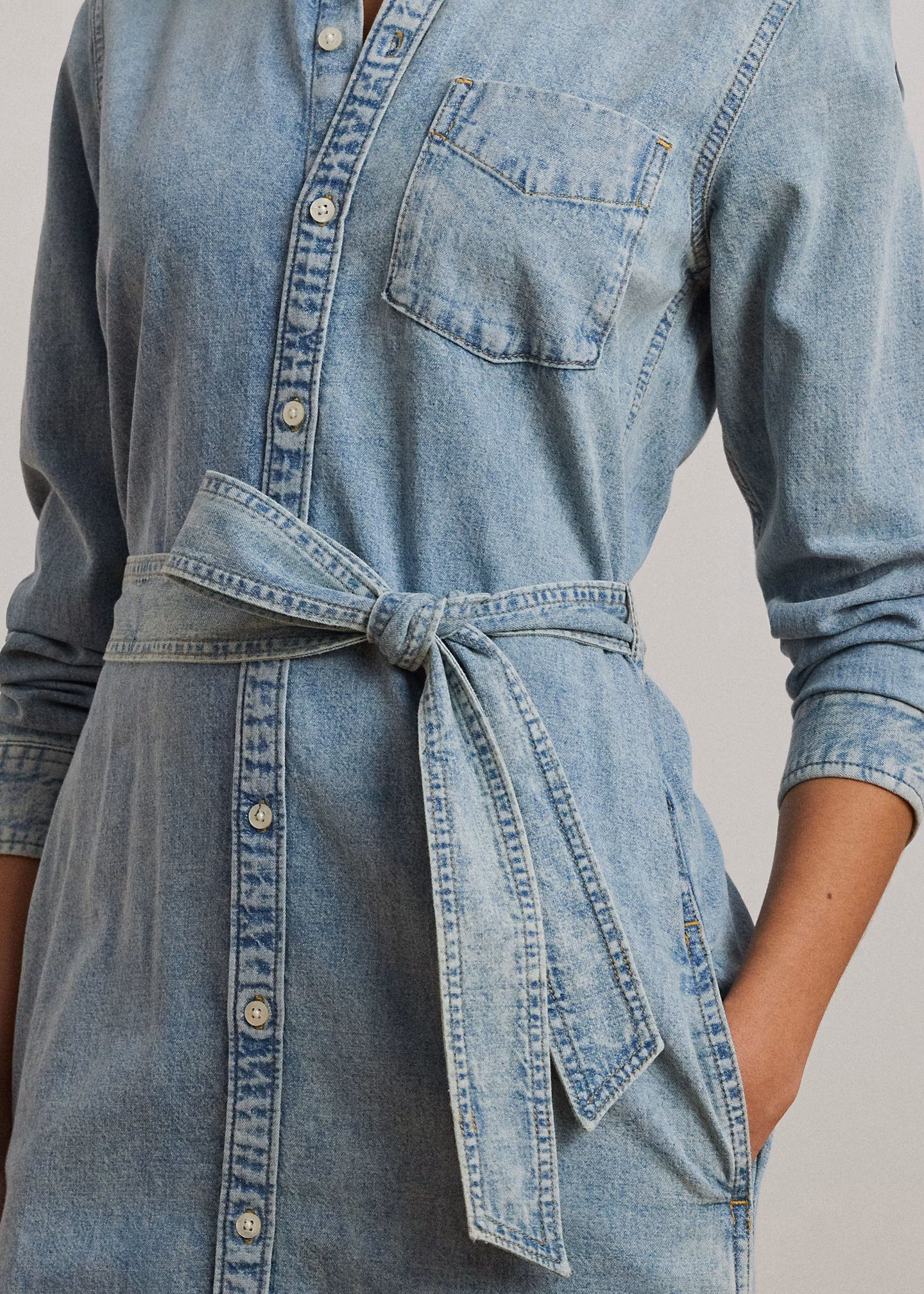 Denim-Hemdkleid mit Gürtel - RALPH LAUREN OUTLET