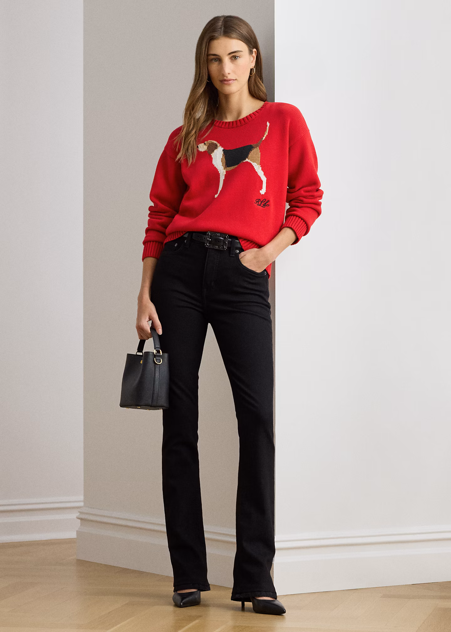 Baumwollpullover mit Foxhound-Intarsie - RALPH LAUREN OUTLET