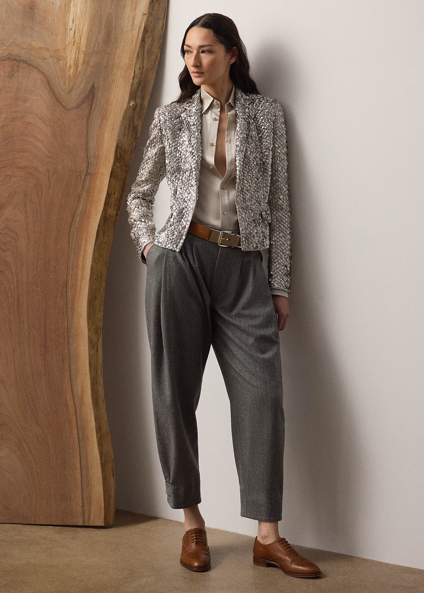 Verzierte Jacke Fawn aus Seidensatin - RALPH LAUREN OUTLET