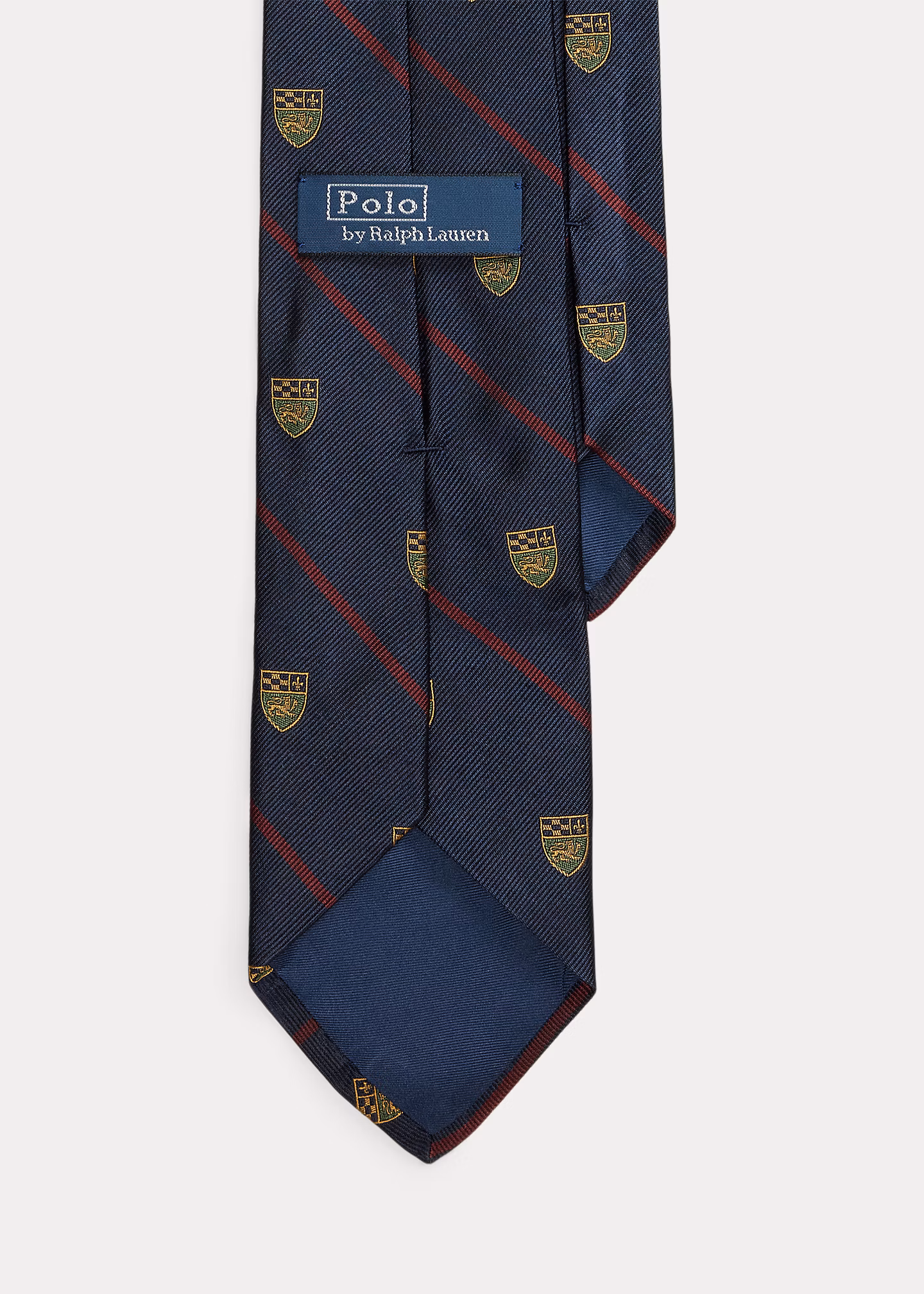 Gestreifte Clubkrawatte aus Seidenrips - RALPH LAUREN OUTLET