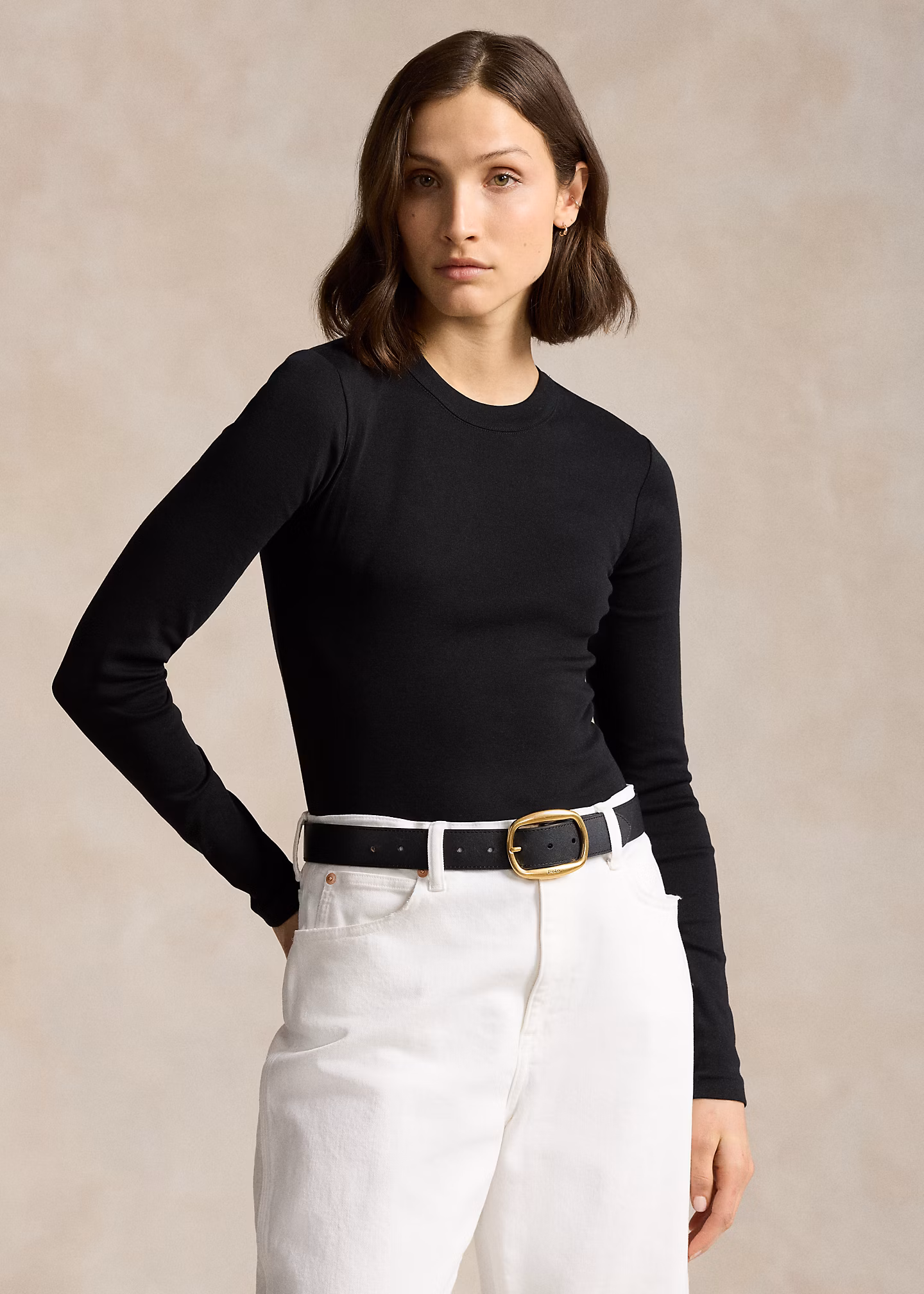 Slim-Fit Langarm-T-Shirt aus Baumwolle - RALPH LAUREN OUTLET