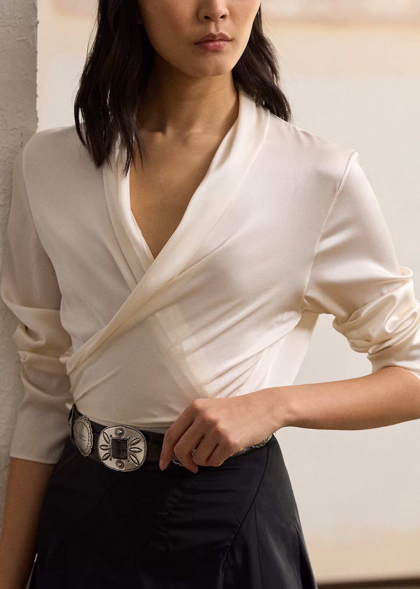 Wickelbluse Shea aus Seidencharmeuse - RALPH LAUREN OUTLET