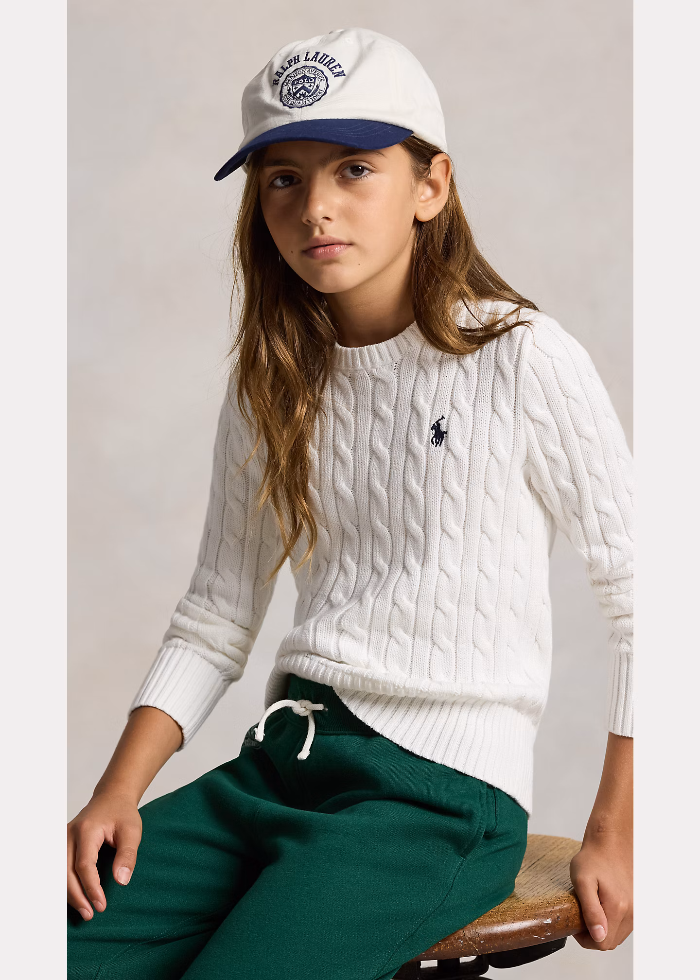 Baumwollpullover mit Zopfmuster - RALPH LAUREN OUTLET