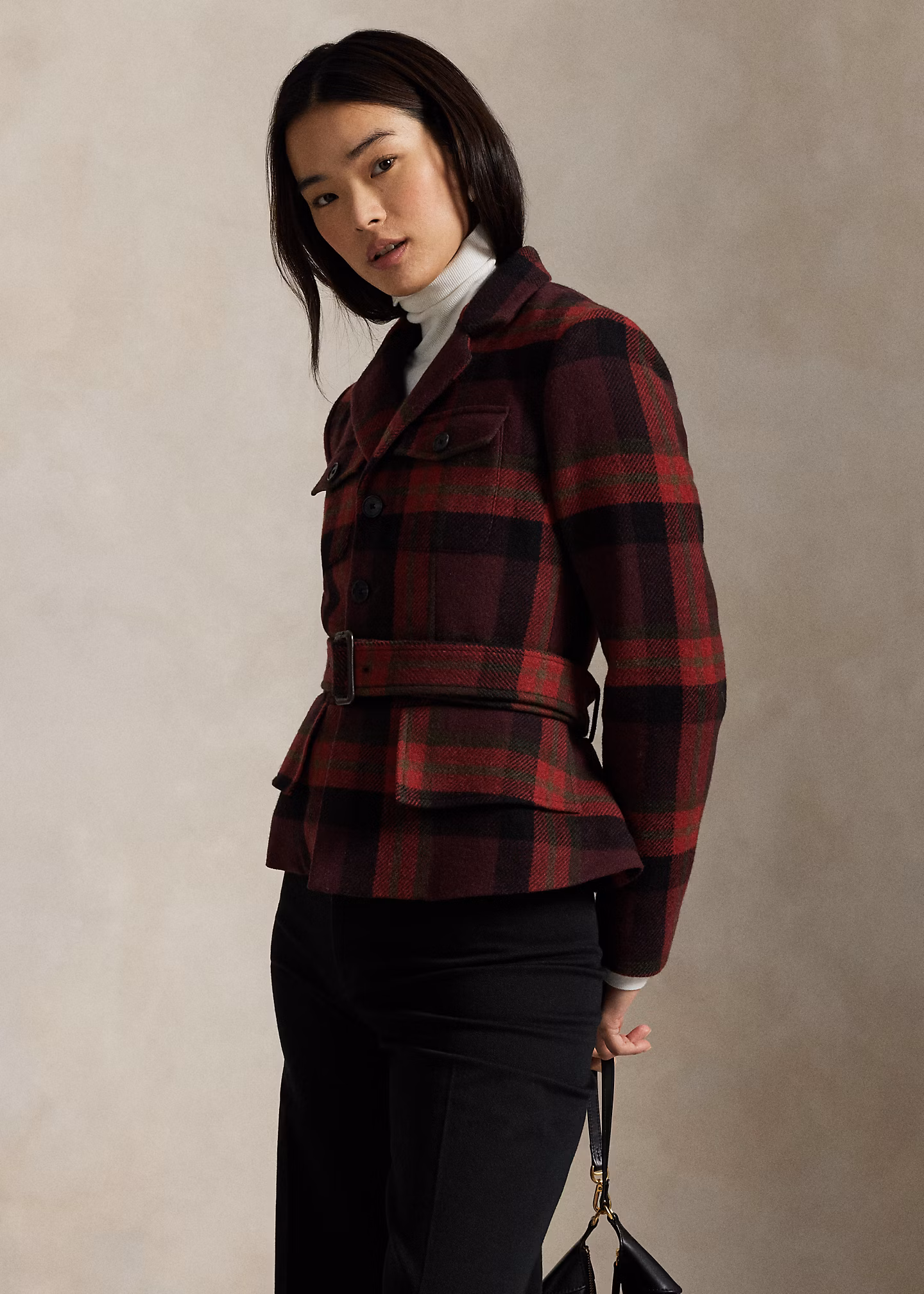 Tweedjacke mit Gürtel - RALPH LAUREN OUTLET