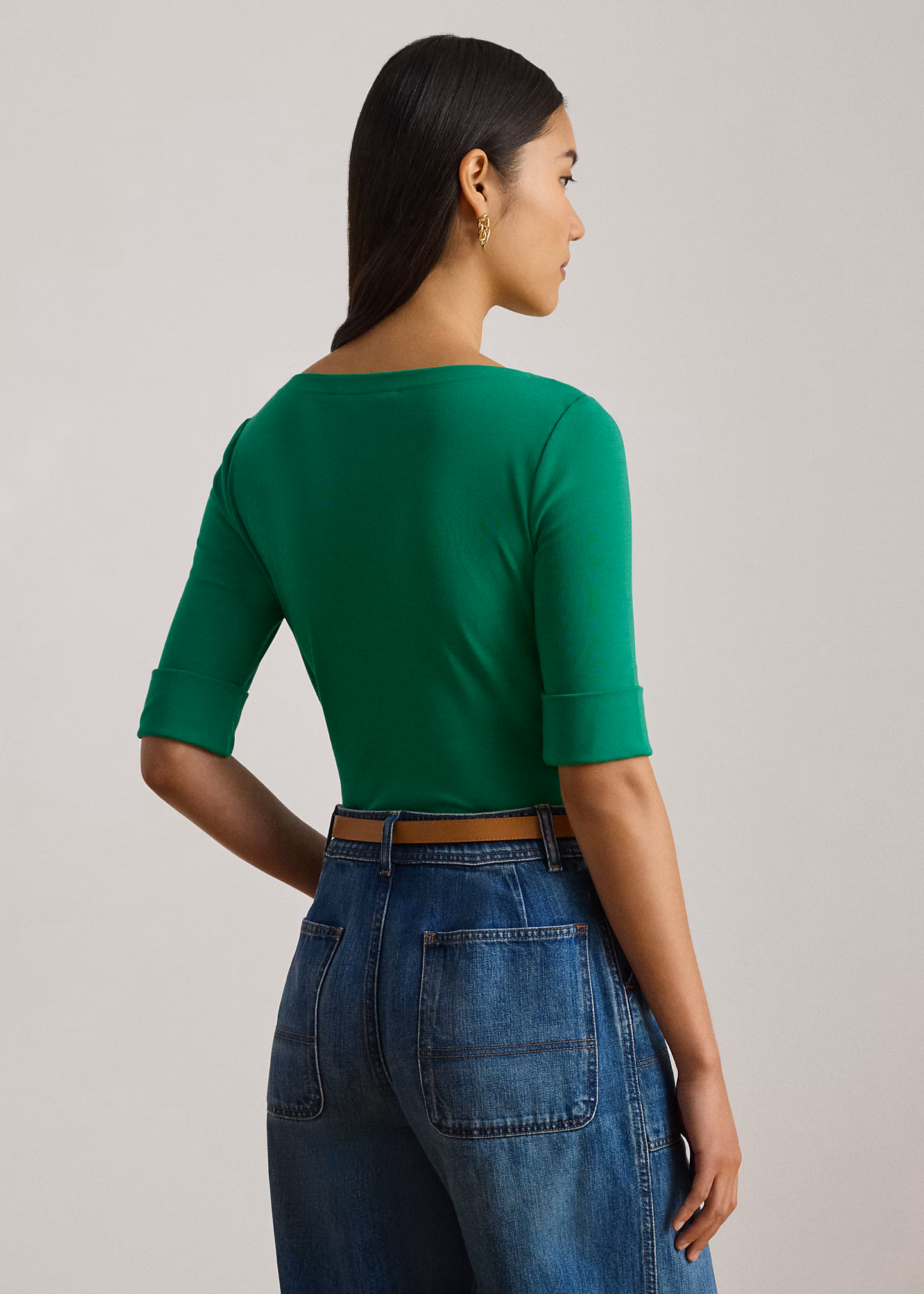 T-Shirt mit U-Boot-Ausschnitt - RALPH LAUREN OUTLET