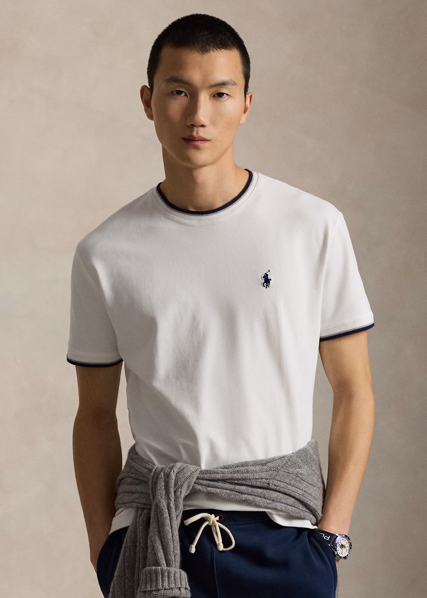 Classic-Fit T-Shirt aus Stretchpiqué - RALPH LAUREN OUTLET