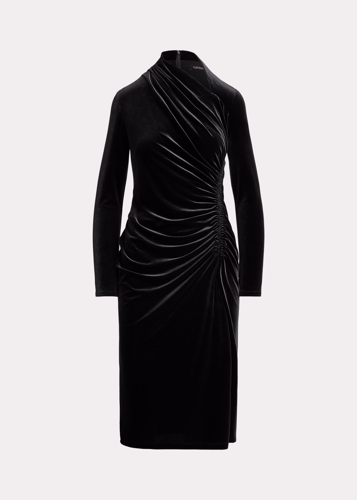 Asymmetrisches Samtkleid mit Raffungen - RALPH LAUREN OUTLET