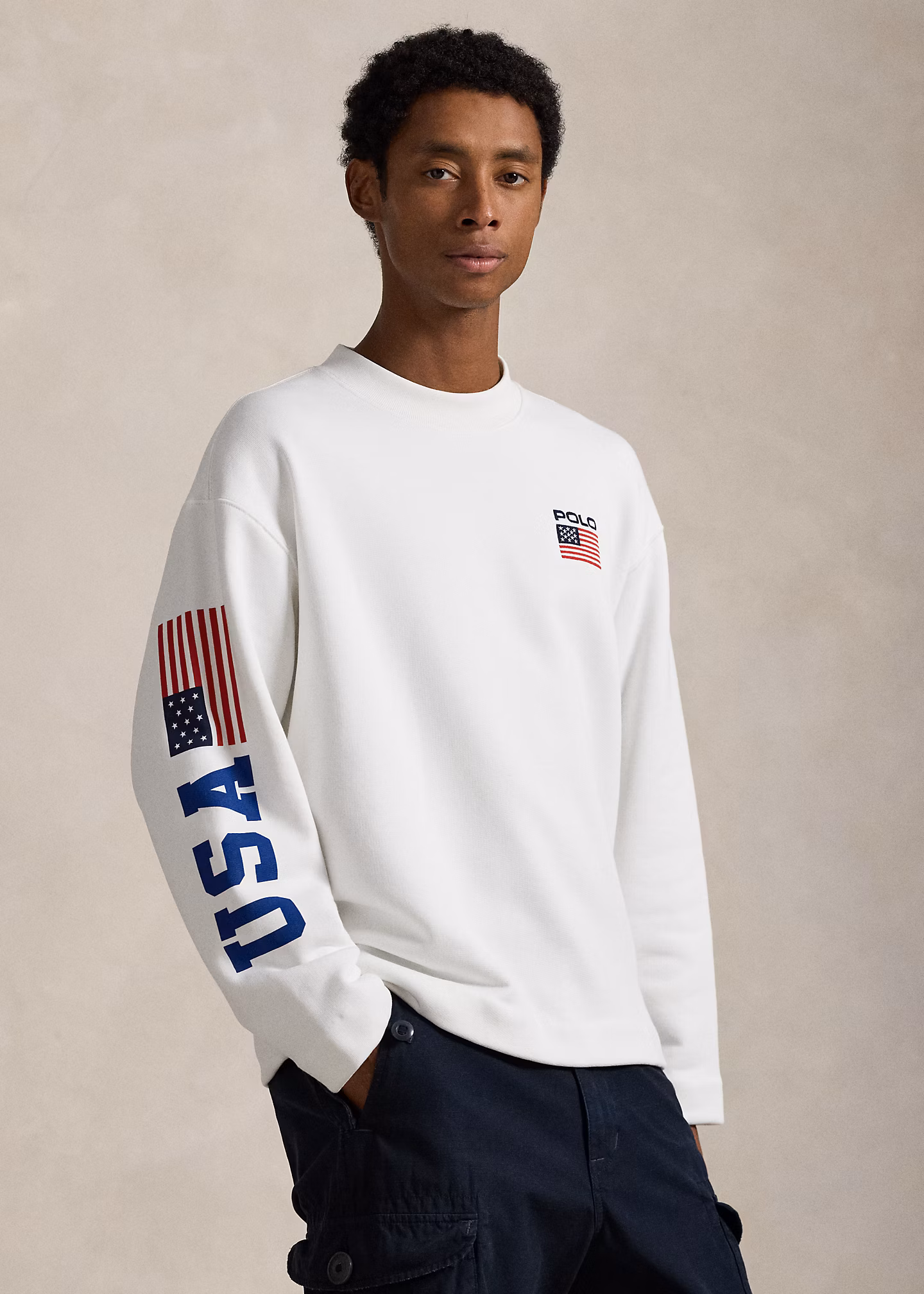 Fleece-Sweatshirt mit US-Flagge - RALPH LAUREN OUTLET