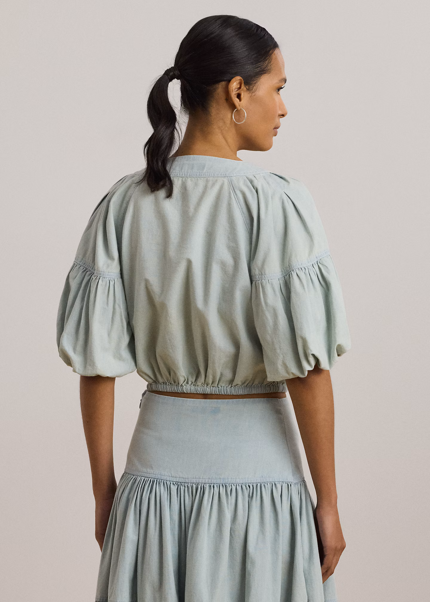 Verkürzte Bluse mit Ballonärmeln - RALPH LAUREN OUTLET