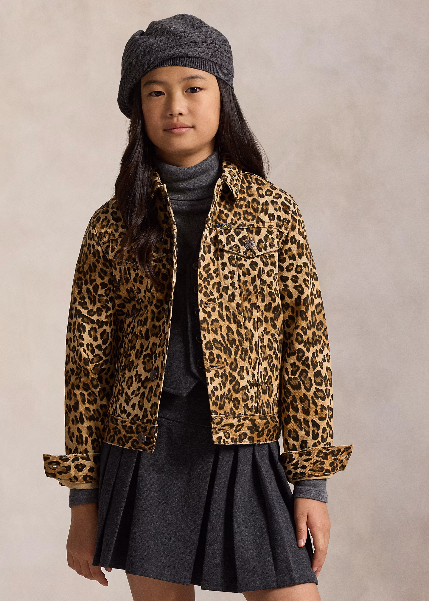 Denim-Truckerjacke mit Leopardendruck - RALPH LAUREN OUTLET