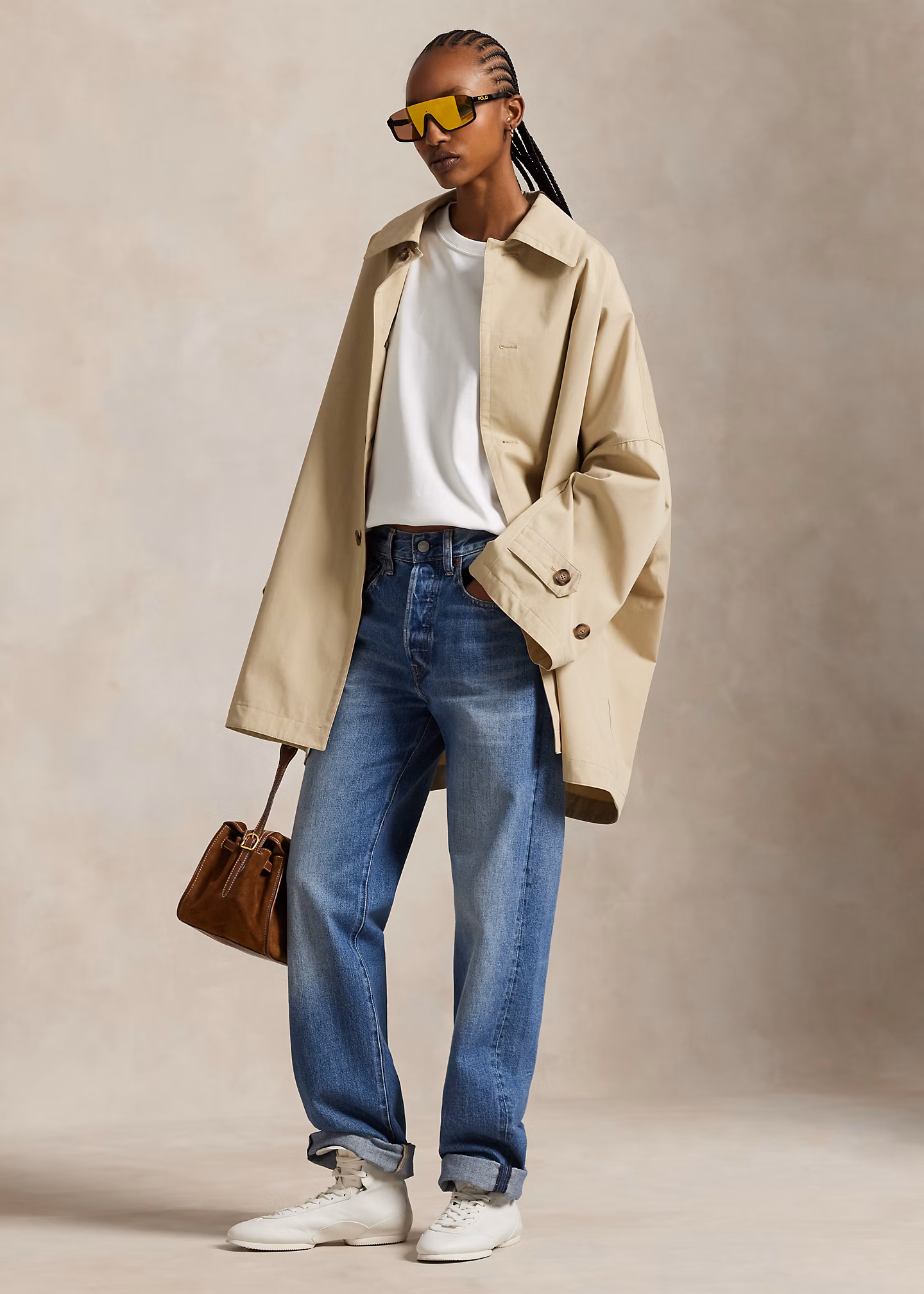 Übergroße 3/4-Jacke aus Baumwolltwill - RALPH LAUREN OUTLET