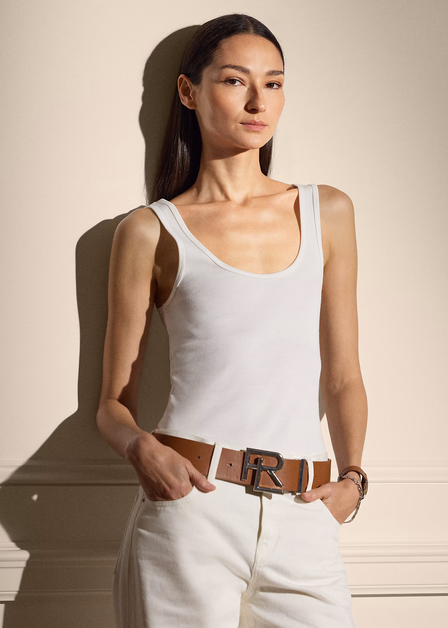 Geripptes Tanktop Ellis mit Baumwolle - RALPH LAUREN OUTLET