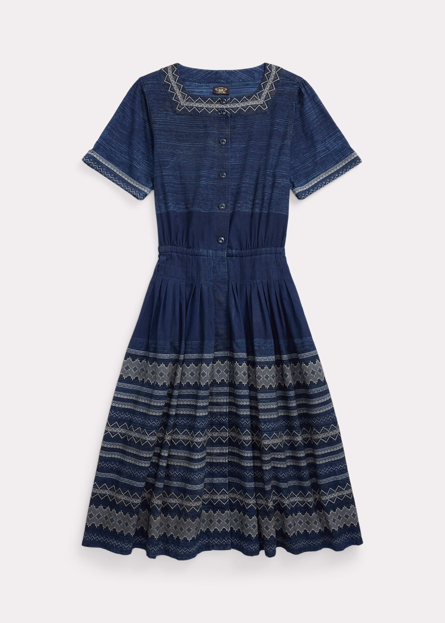 Besticktes Baumwollkleid in Indigo - RALPH LAUREN OUTLET