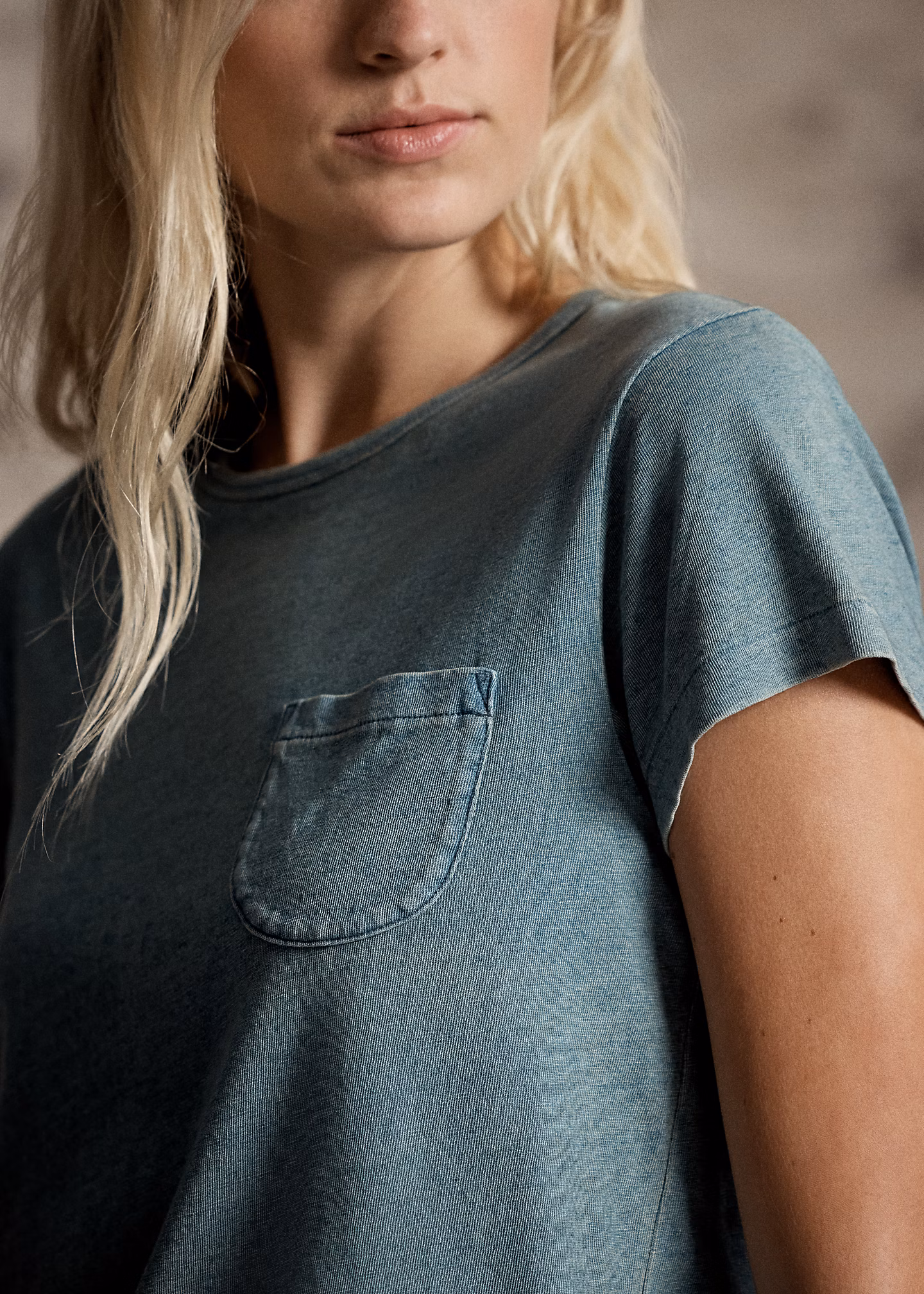 T-Shirt aus Baumwolle und Leinen - RALPH LAUREN OUTLET