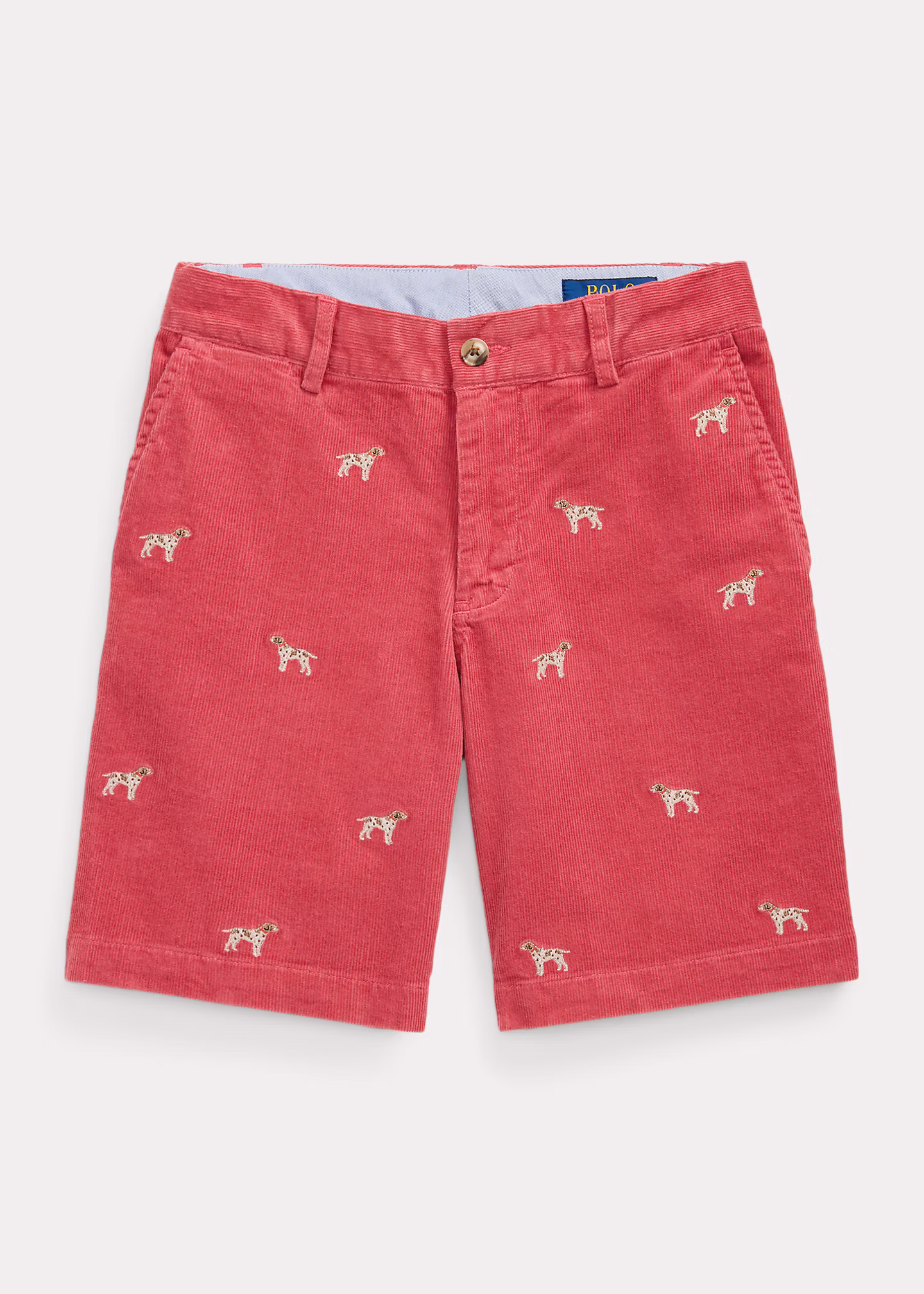 Shorts aus Kordsamt mit gesticktem Hund - RALPH LAUREN OUTLET