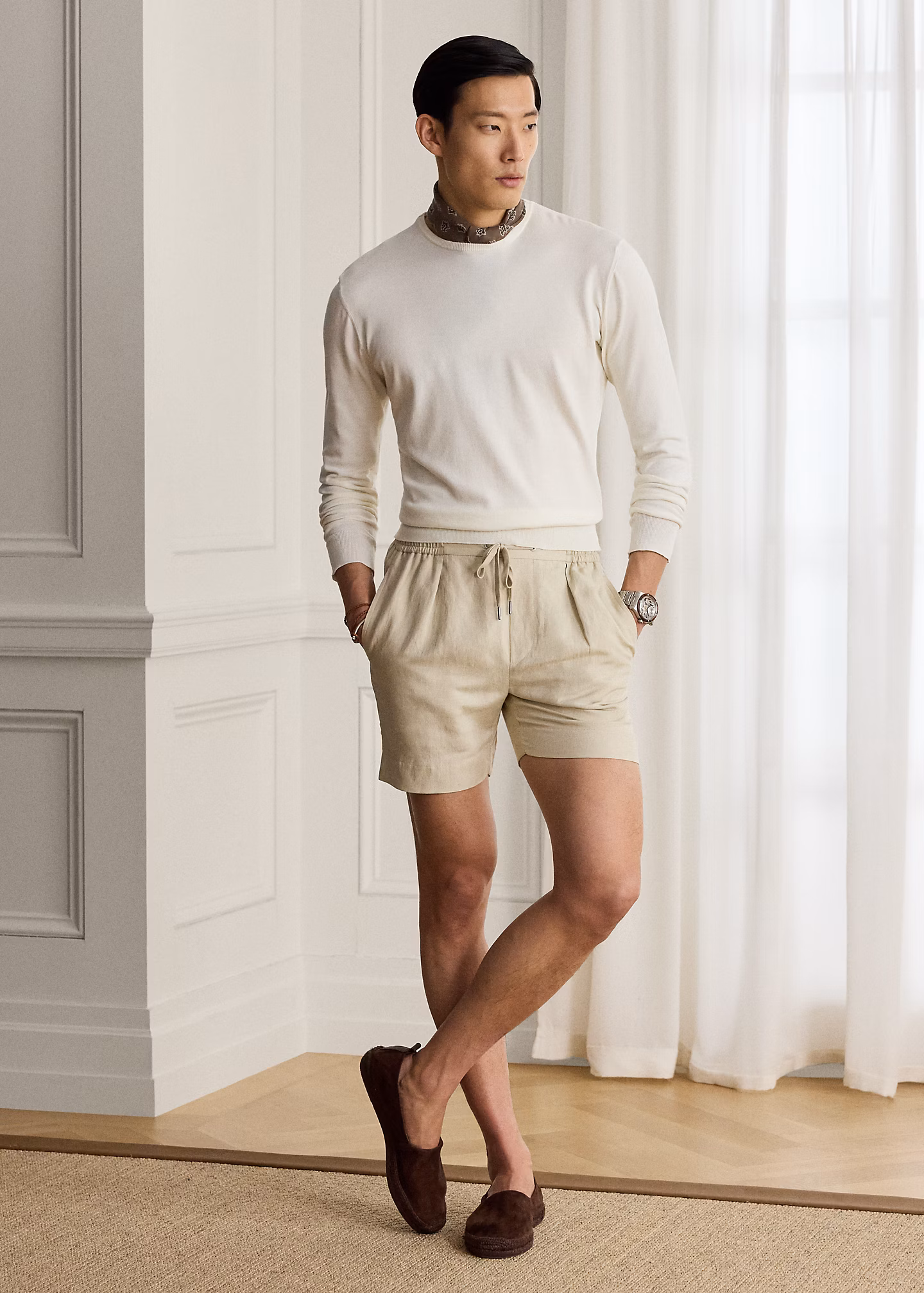 Shorts aus Seide und Leinen - RALPH LAUREN OUTLET