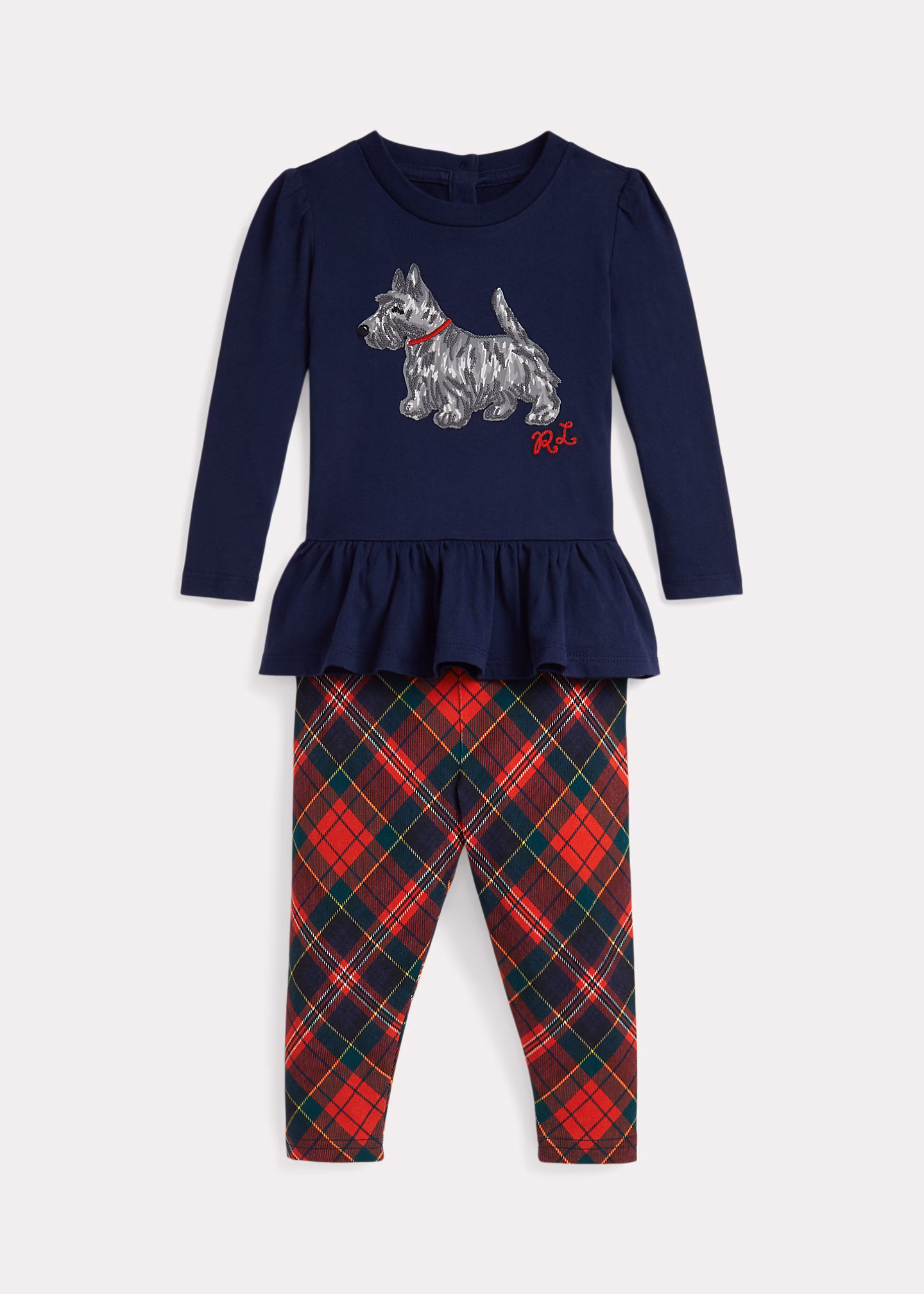 Jersey-T-Shirt und karierte Leggings - RALPH LAUREN OUTLET