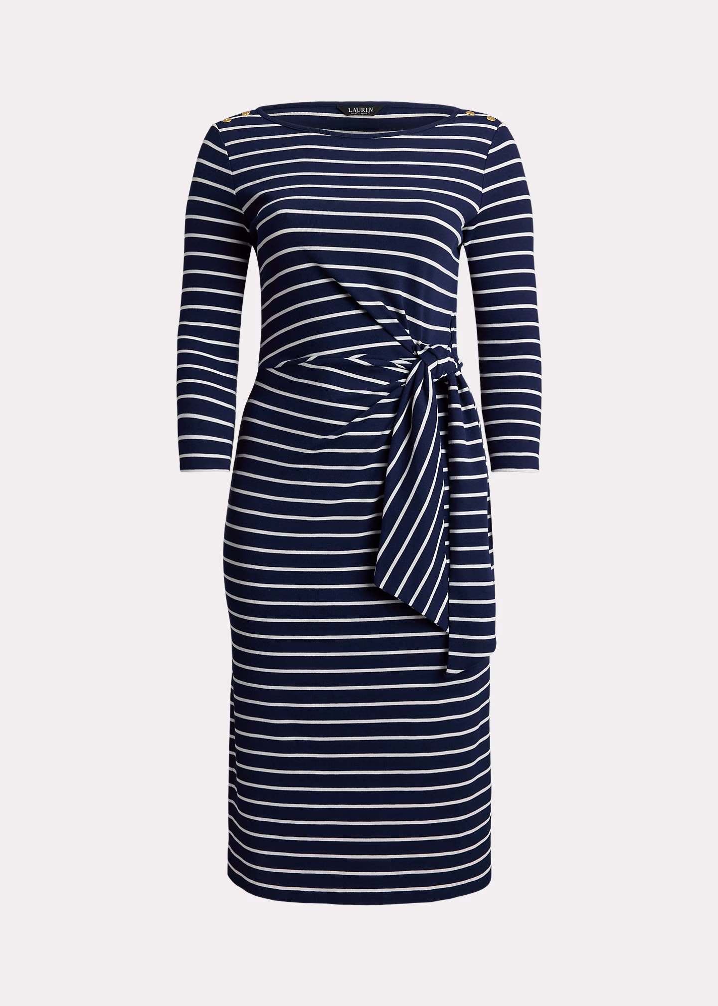 Gestreiftes Kleid mit Schnürdetail - RALPH LAUREN OUTLET