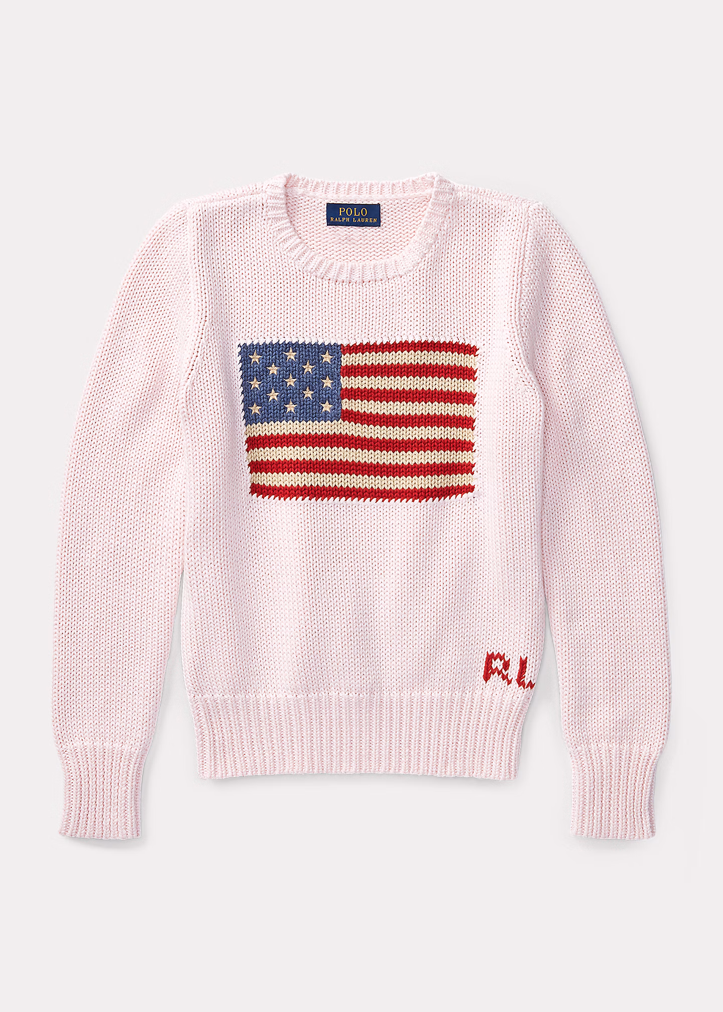 Baumwoll-Rundhalspullover mit US-Flagge - RALPH LAUREN OUTLET