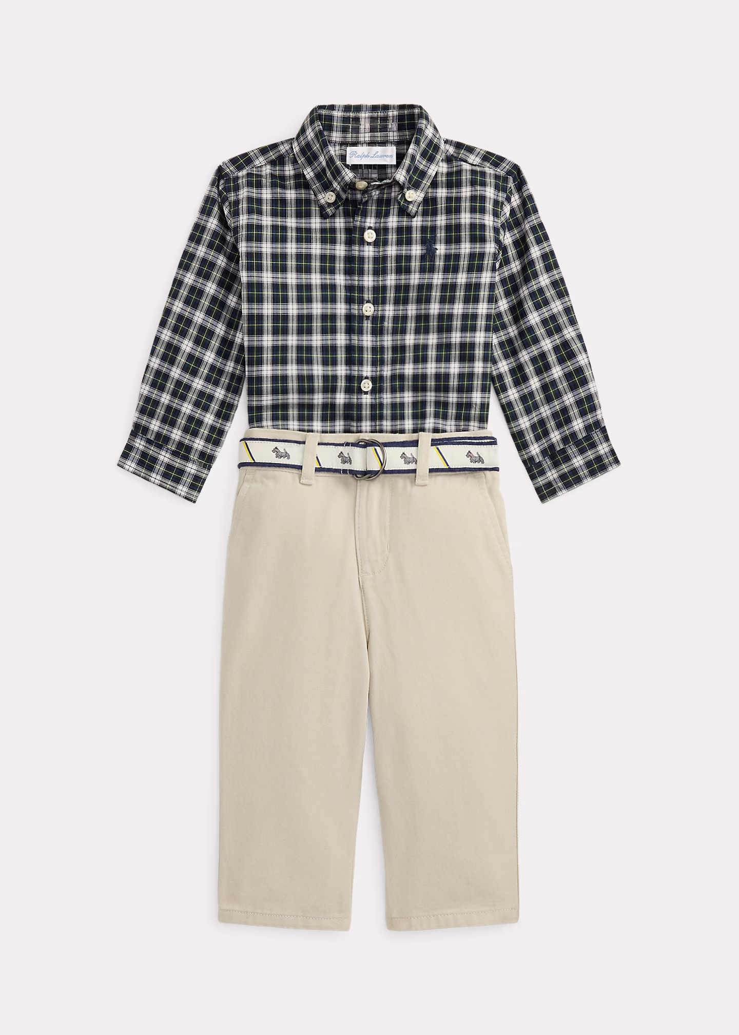 Kariertes Hemd, Gürtel und Segeltuchhose - RALPH LAUREN OUTLET