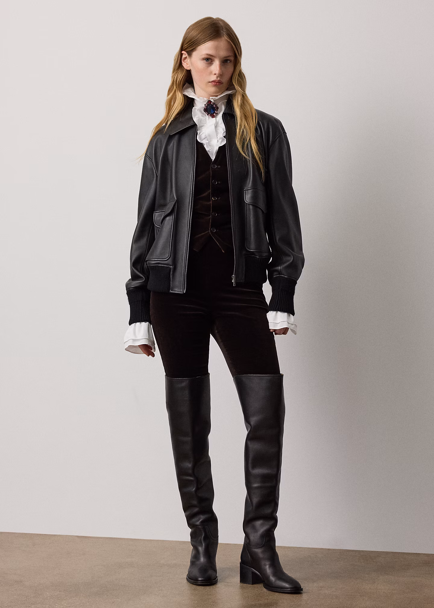 Weste Jaiden aus Stretchsamt - RALPH LAUREN OUTLET