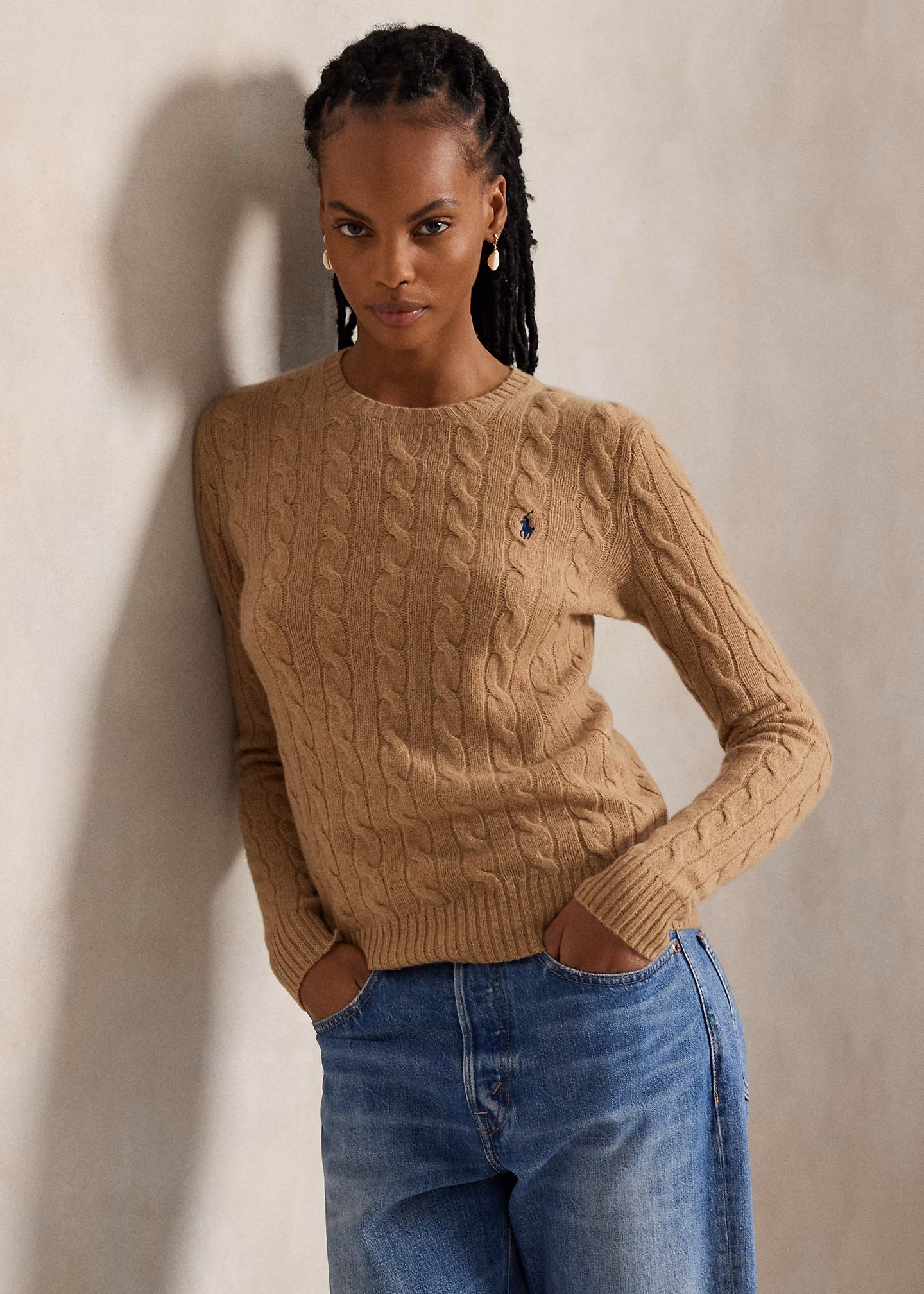 Woll-Kaschmir-Pullover mit Zopfmuster - RALPH LAUREN OUTLET