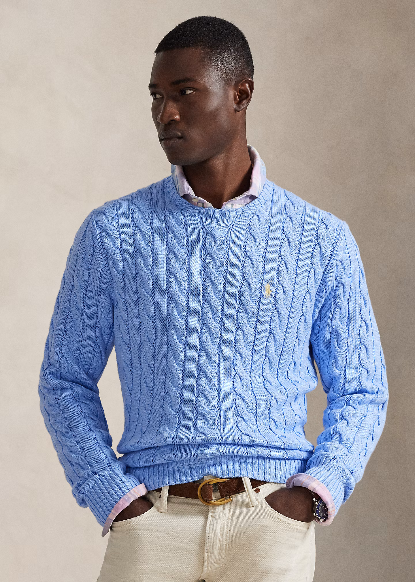 Baumwollpullover mit Zopfmuster - RALPH LAUREN OUTLET