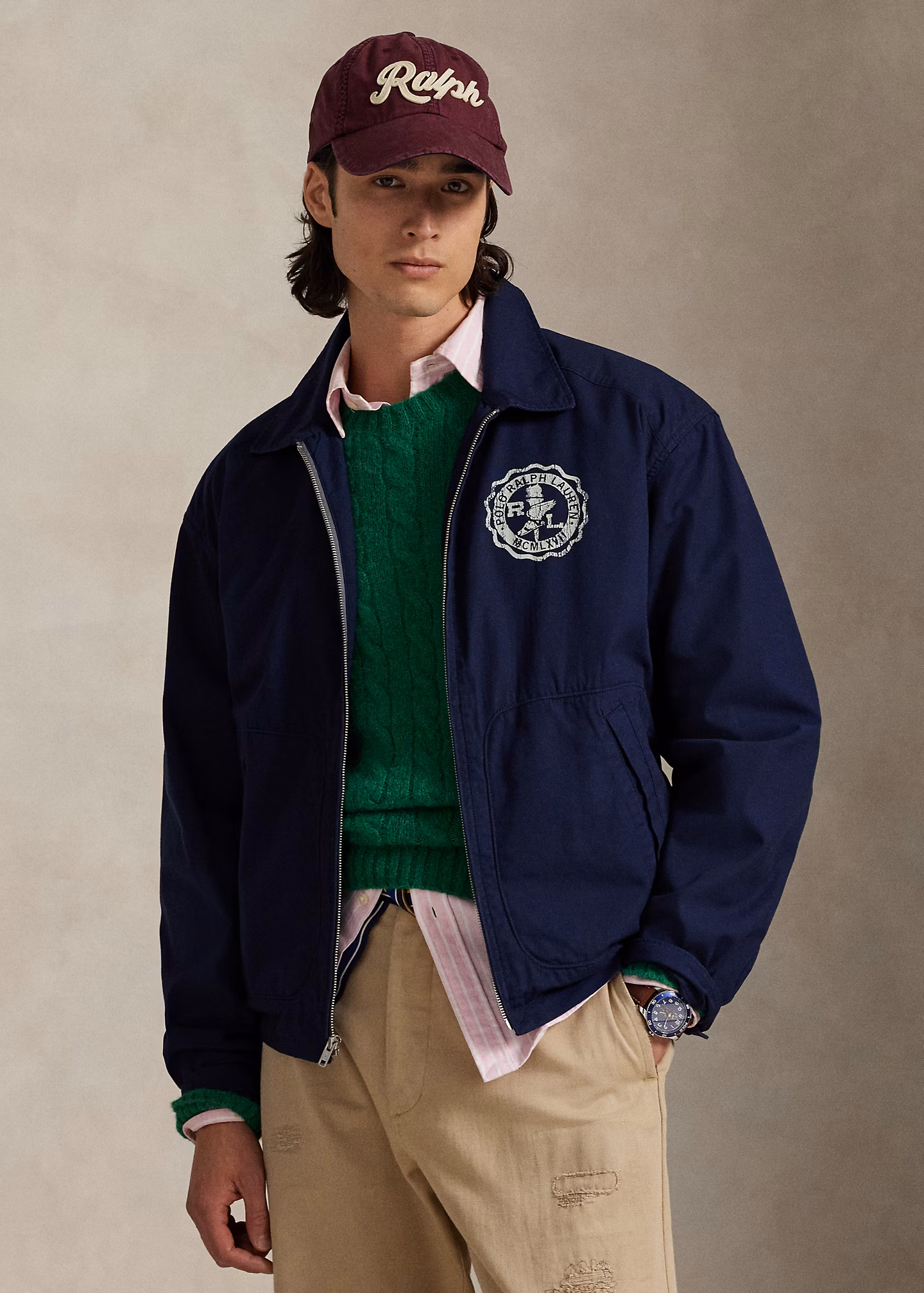 Segeltuchjacke mit Wappendruck - RALPH LAUREN OUTLET