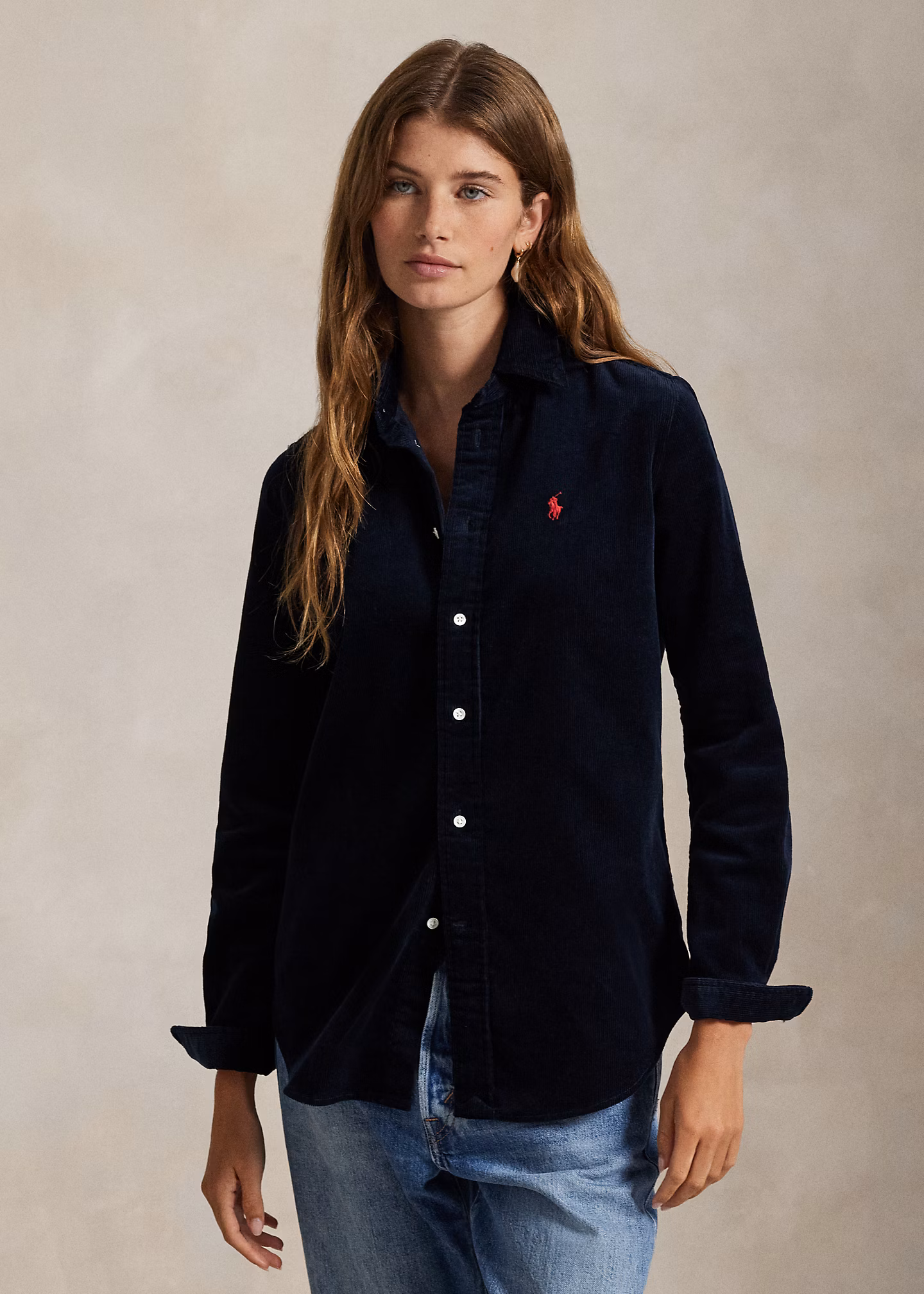 Stretch-Slim-Fit Baumwollkordsamthemd - RALPH LAUREN OUTLET