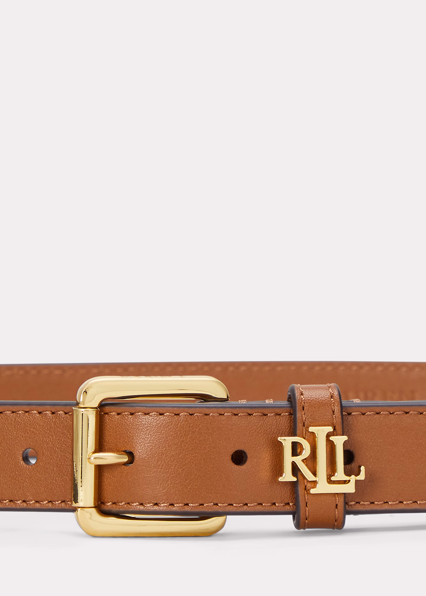 Schmaler Ledergürtel mit Logo-Schlaufe - RALPH LAUREN OUTLET