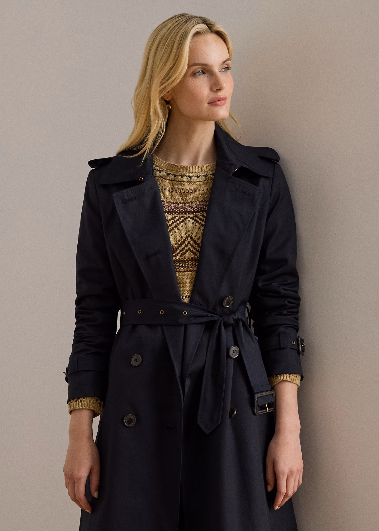 Zweireihiger Trenchcoat mit Gürtel - RALPH LAUREN OUTLET