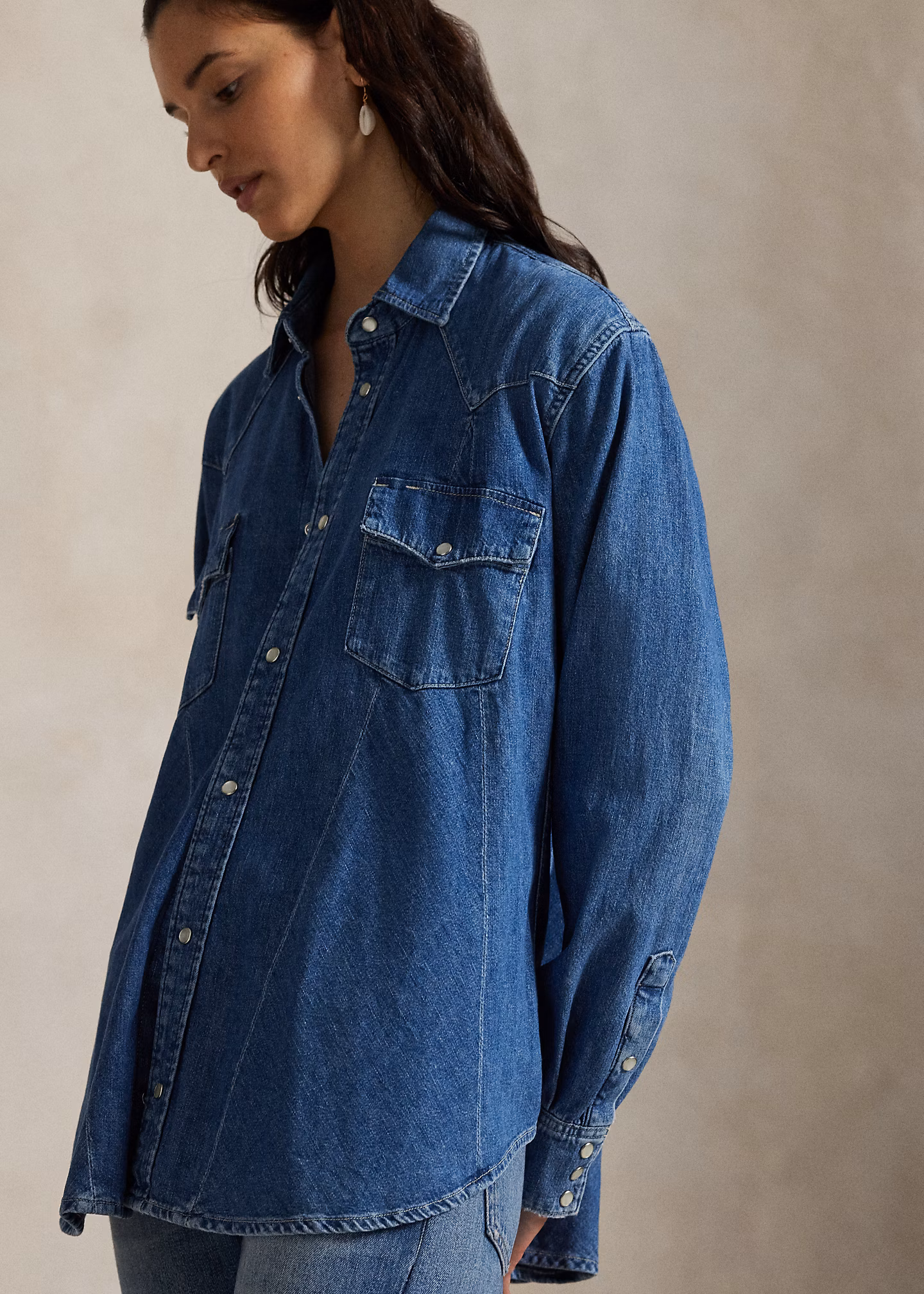 Trapez-Westernhemd aus Denim - RALPH LAUREN OUTLET