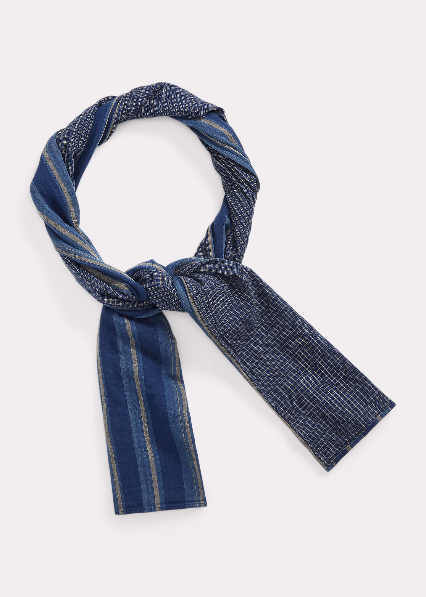 Beidseitiger Baumwollschal mit Streifen - RALPH LAUREN OUTLET