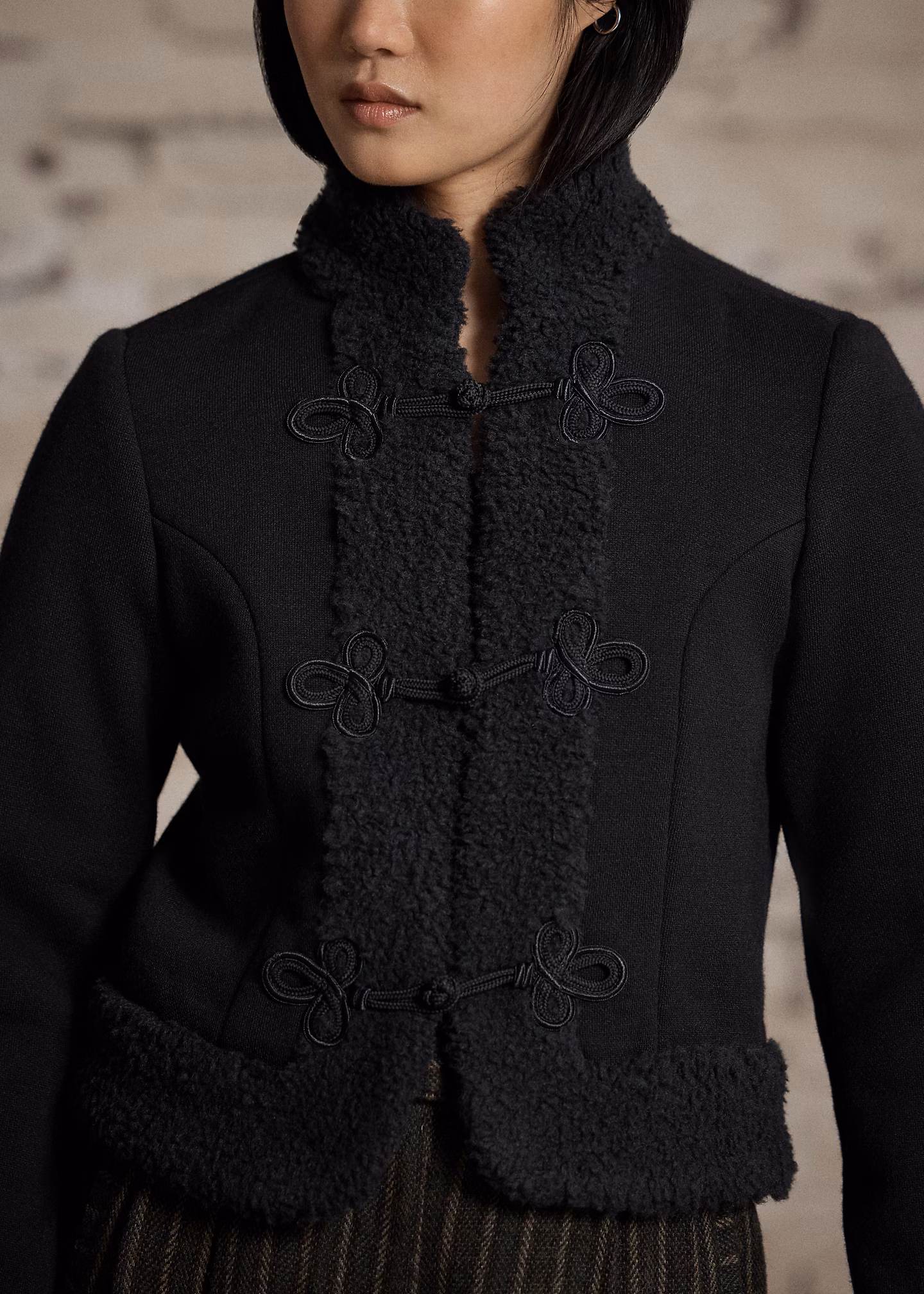 Strickwolljacke mit Kunstlammfellbesatz - RALPH LAUREN OUTLET