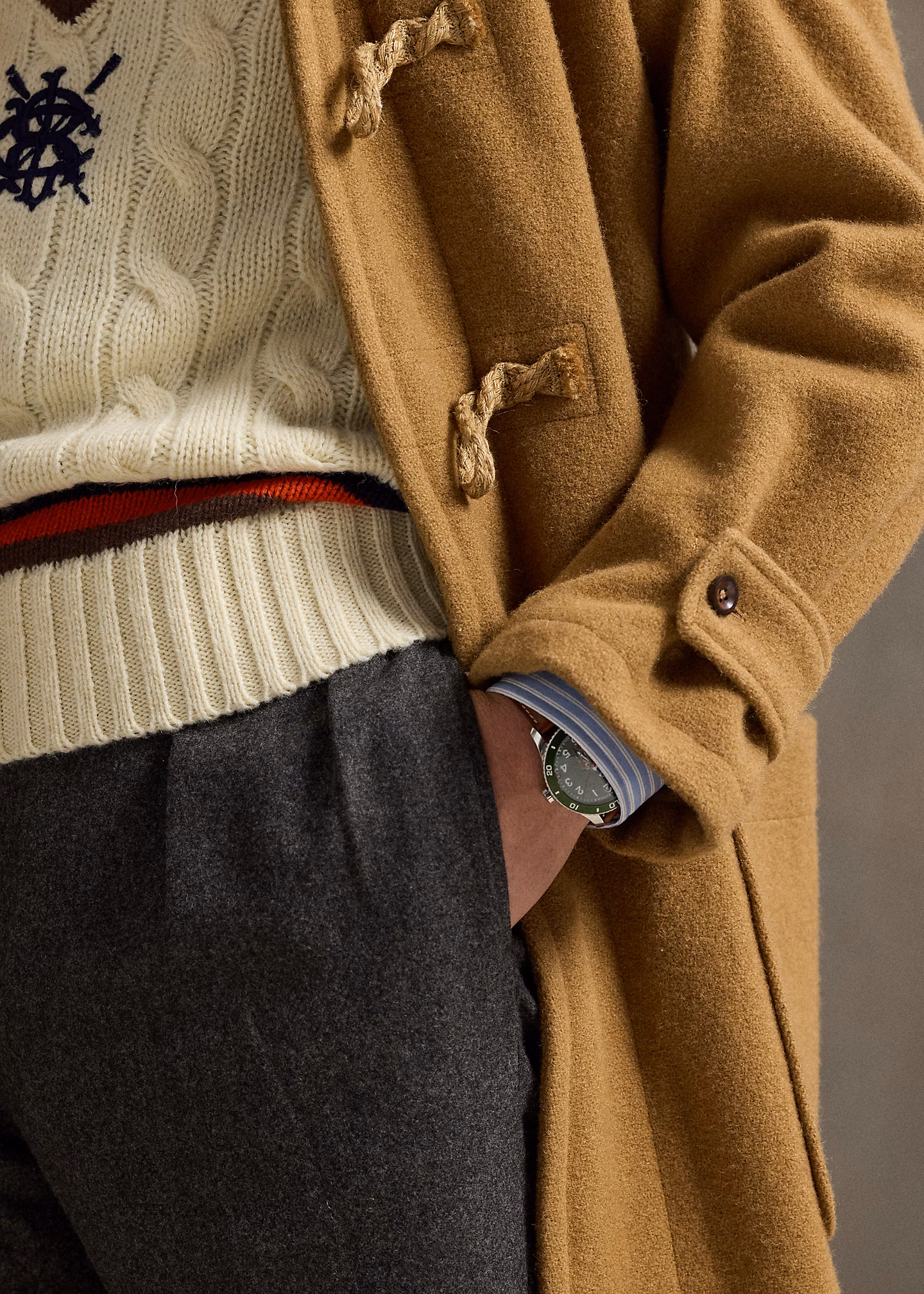 Wolltwill-Mantel mit Knebelverschlüssen - RALPH LAUREN OUTLET