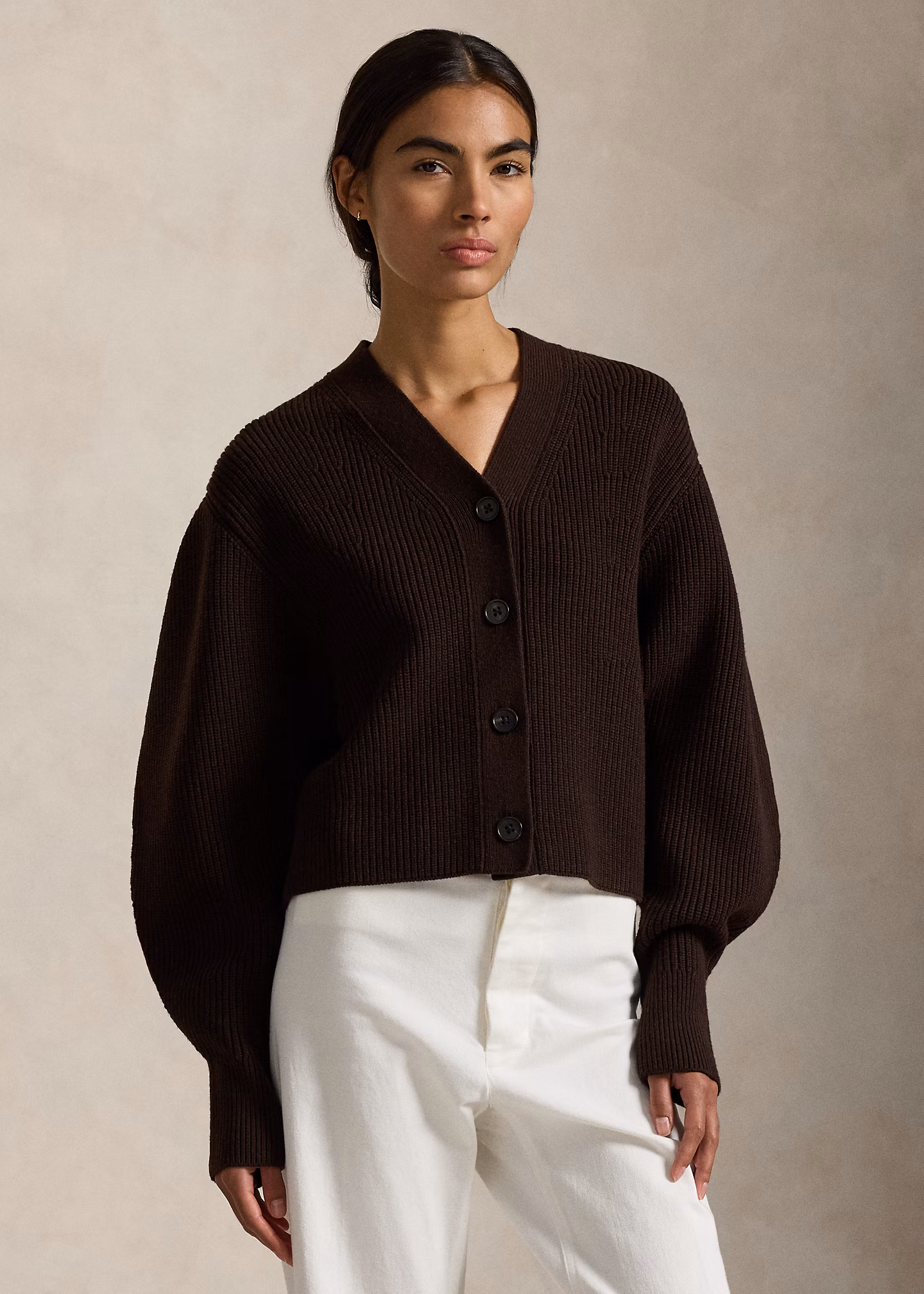 Gerippte Strickjacke aus Wollmischung - RALPH LAUREN OUTLET