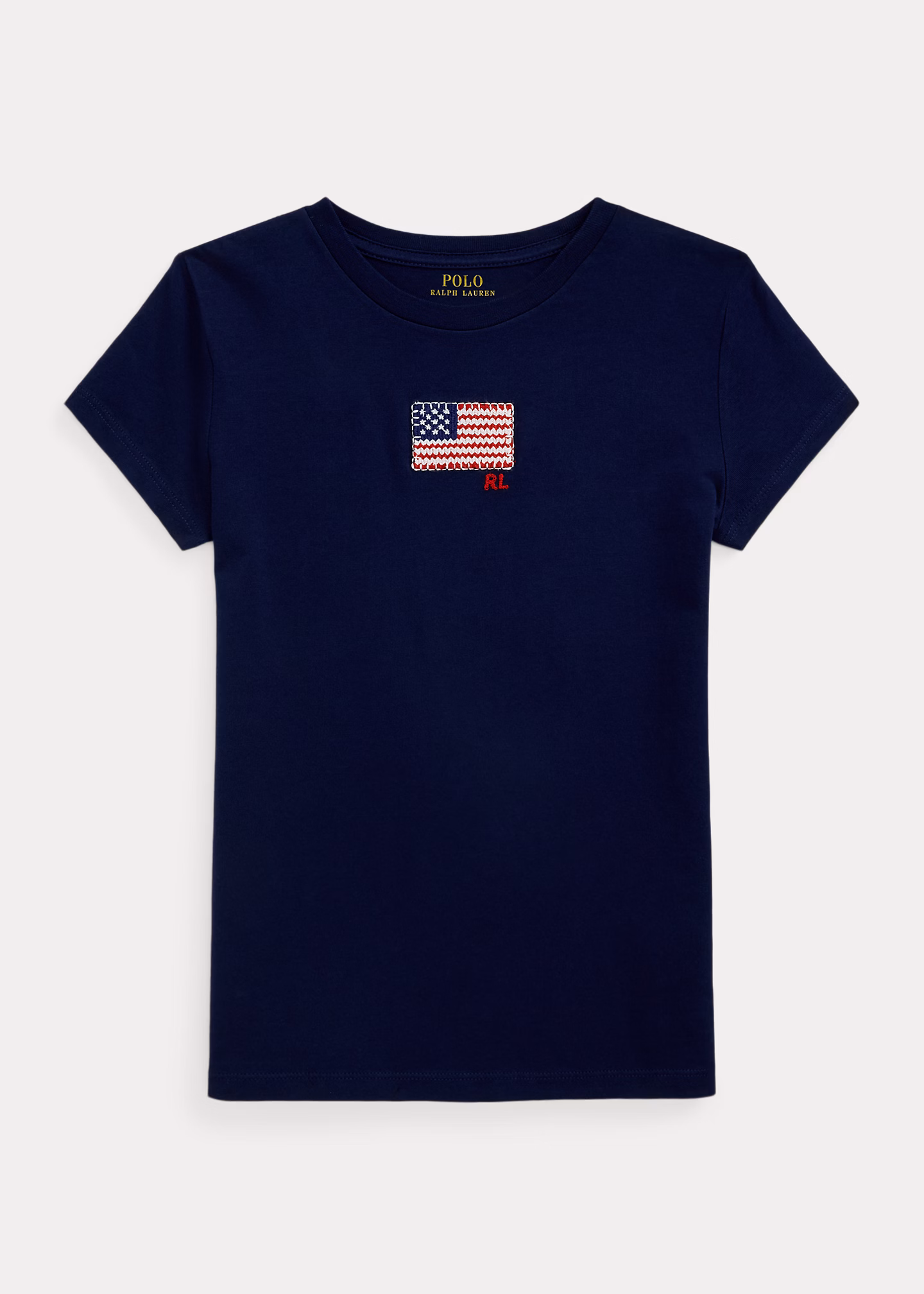 Baumwolljersey-T-Shirt mit US-Flagge - RALPH LAUREN OUTLET