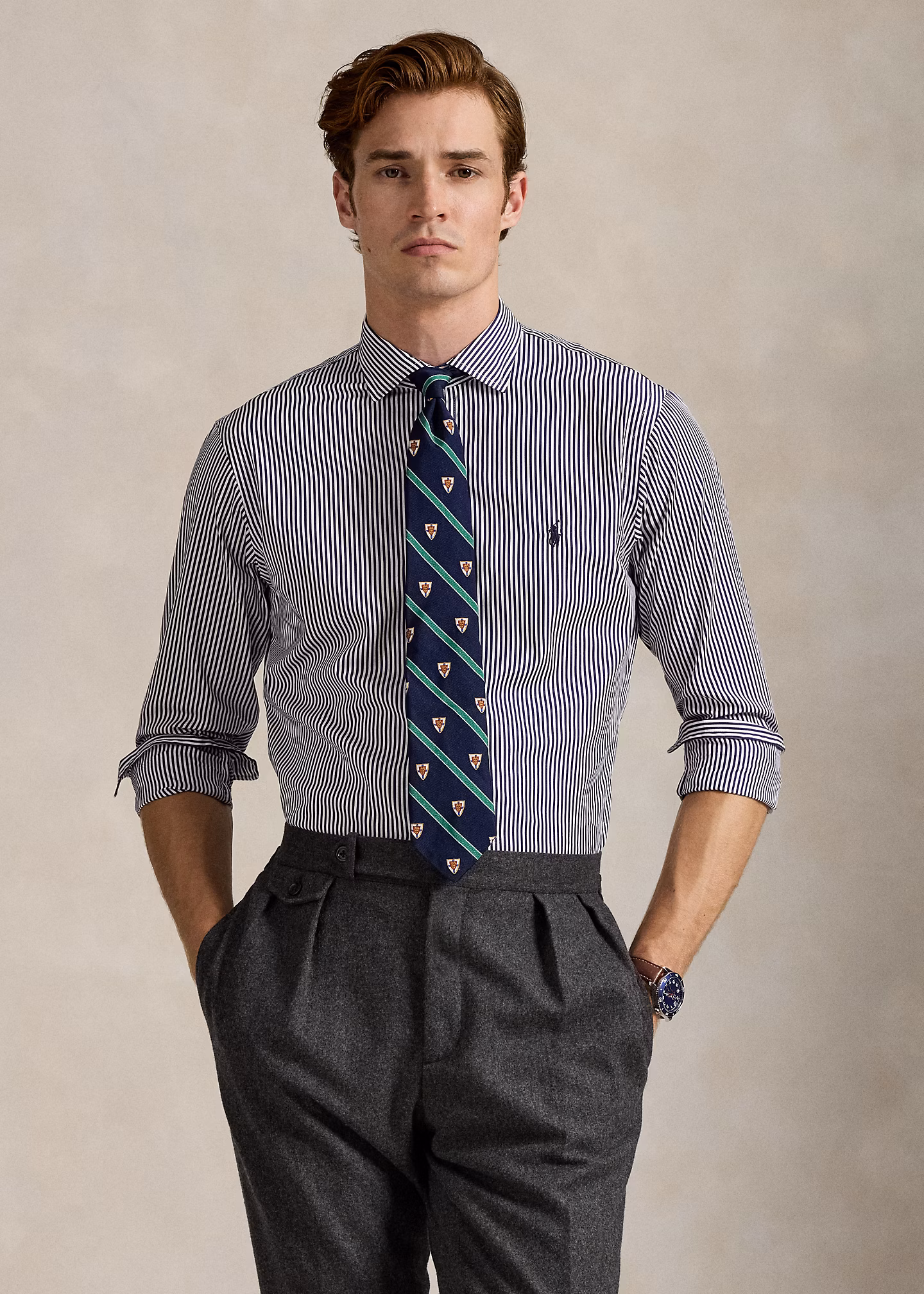 Custom-Fit Popelinehemd mit Streifen - RALPH LAUREN OUTLET