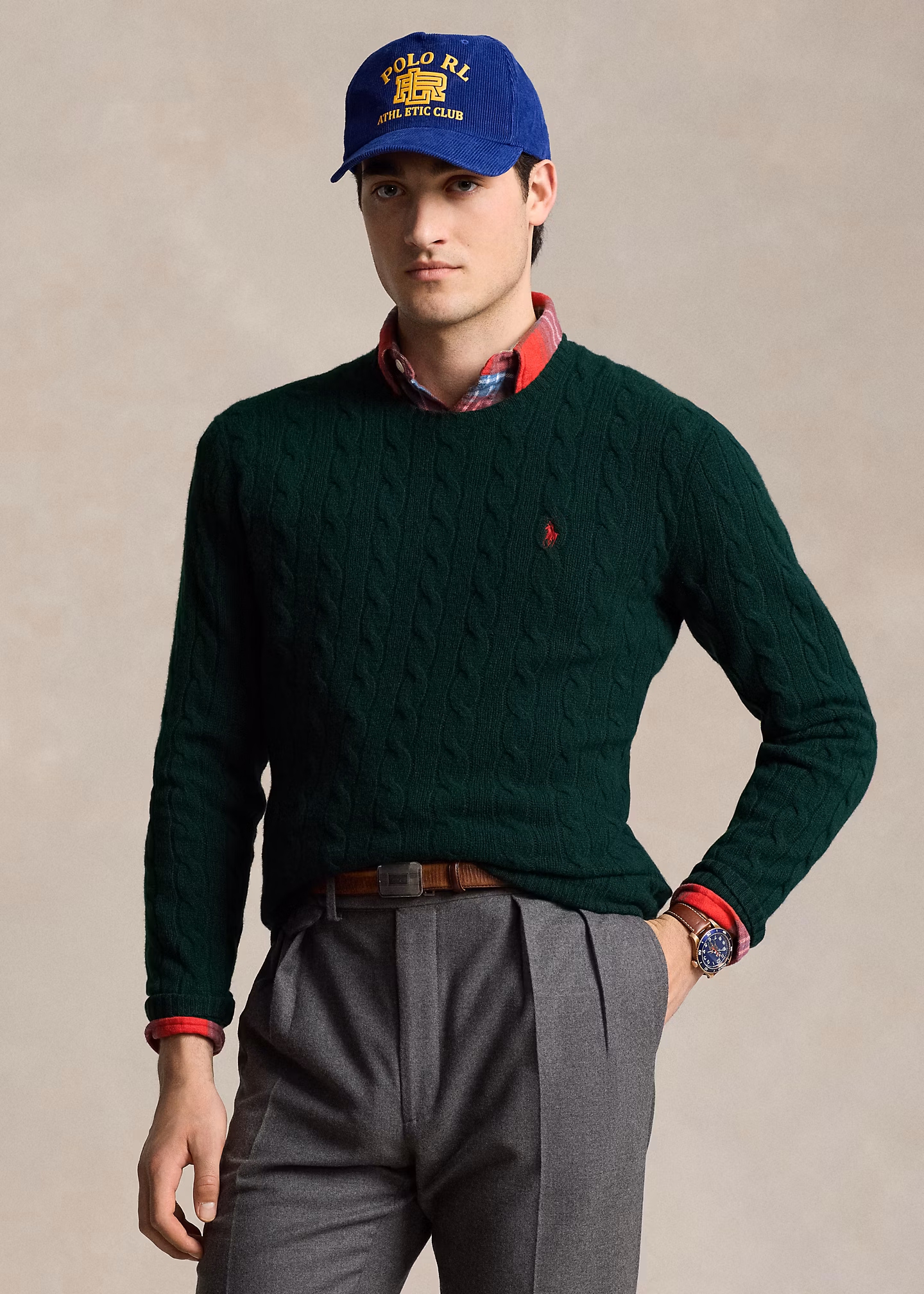 Woll-Kaschmir-Pullover mit Zopfmuster - RALPH LAUREN OUTLET