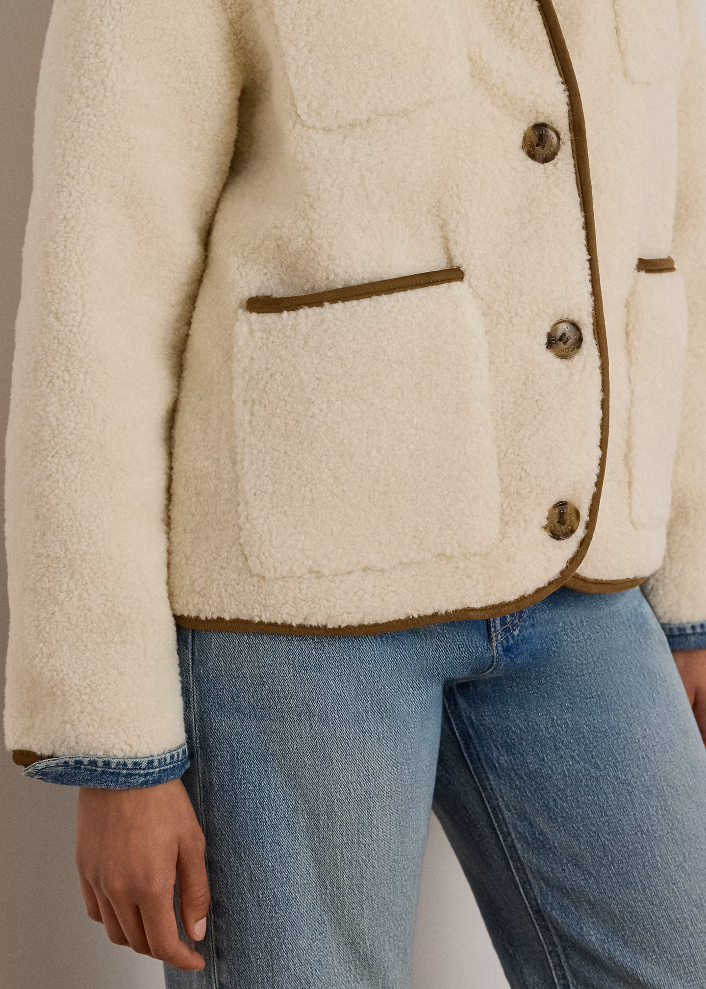 Teddymantel aus künstlichem Lammfell - RALPH LAUREN OUTLET