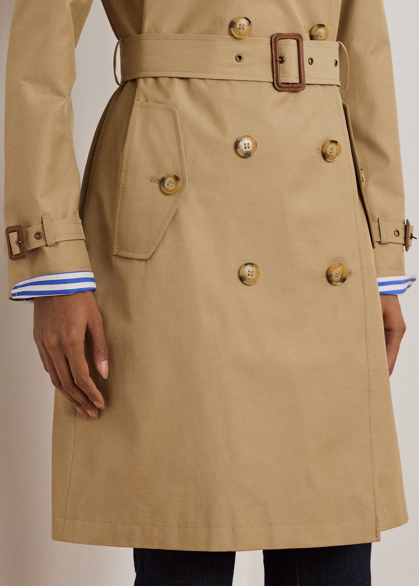 Zweireihiger Trenchcoat mit Baumwolle - RALPH LAUREN OUTLET