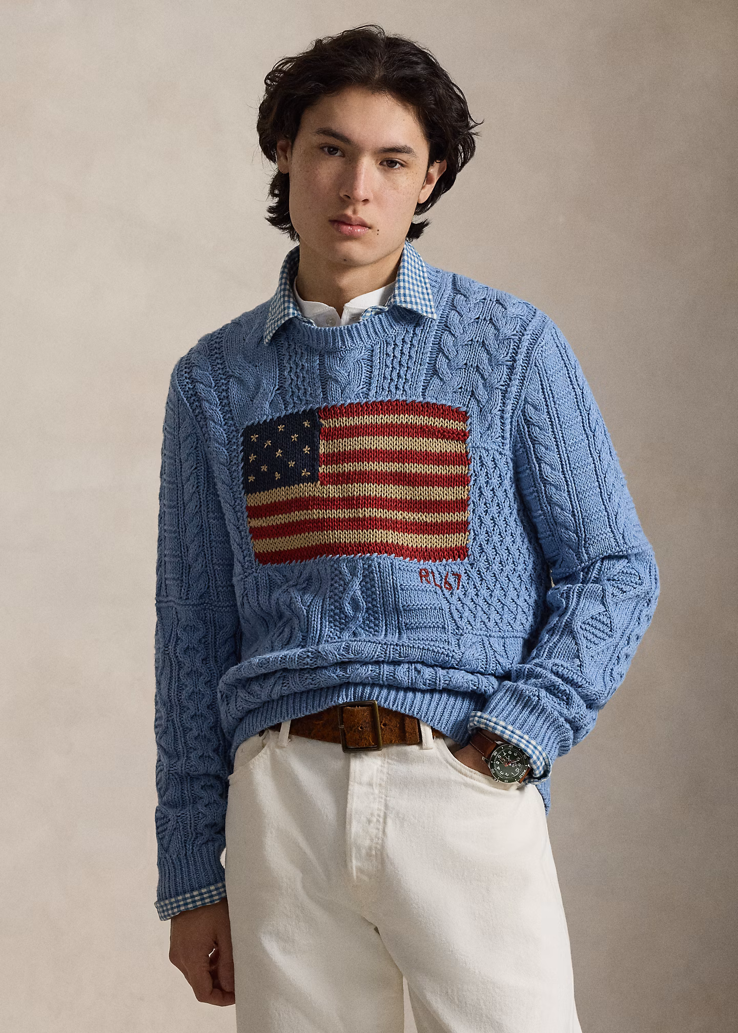 Aran-Strickpullover mit Flagge - RALPH LAUREN OUTLET