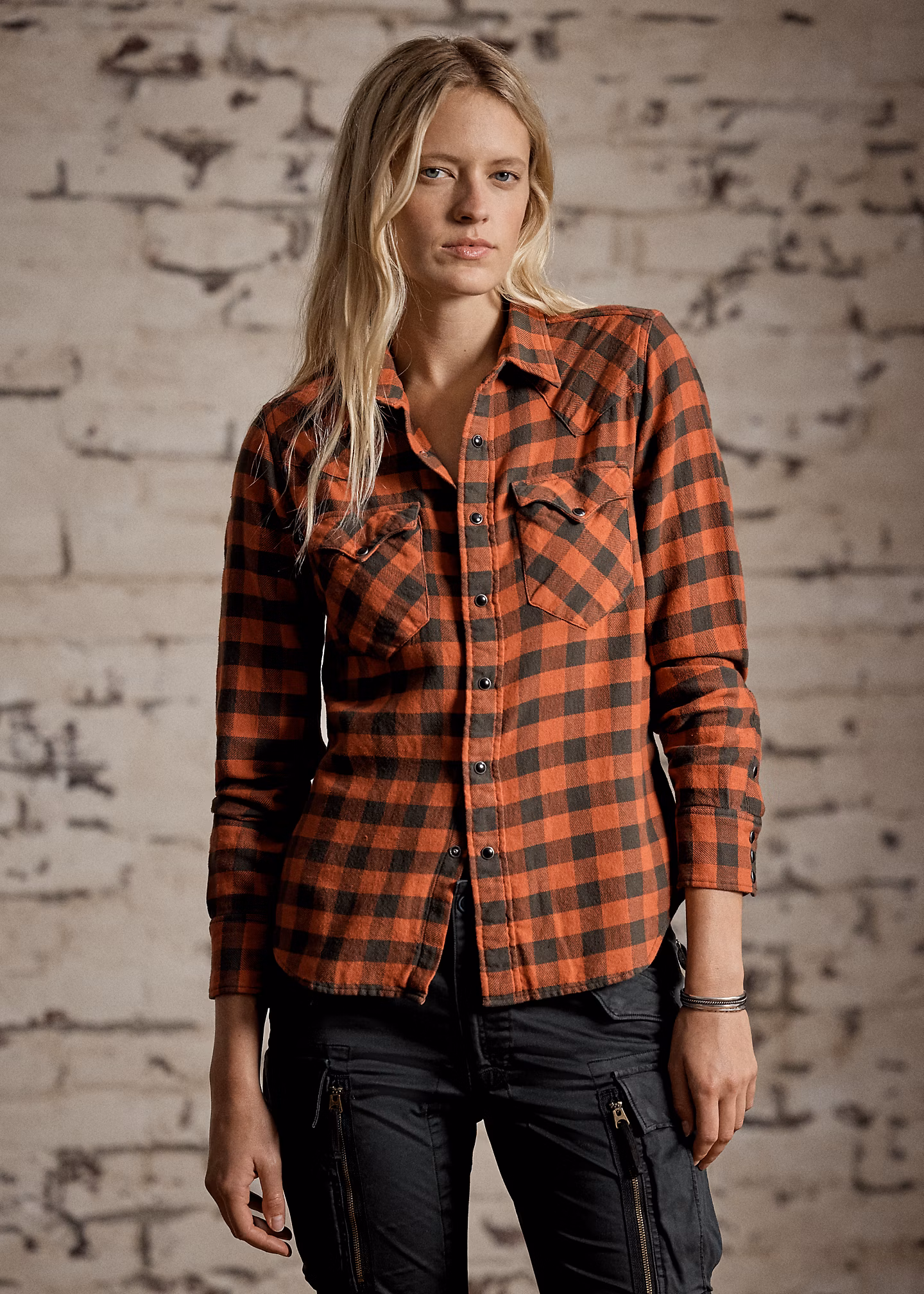 Kariertes Baumwoll-Leinen-Westernhemd - RALPH LAUREN OUTLET