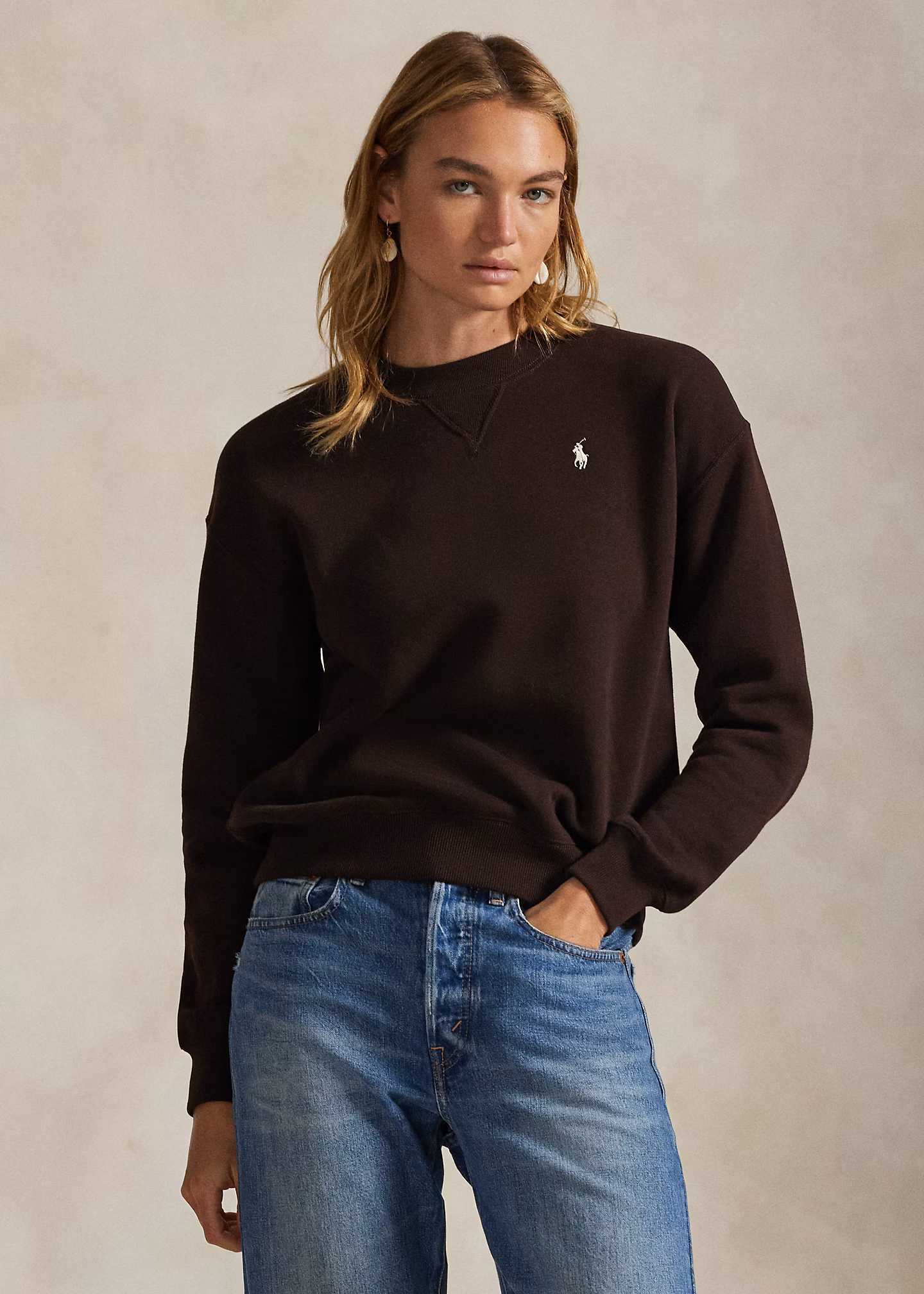 Rundhals-Sweatshirt aus Fleece - RALPH LAUREN OUTLET