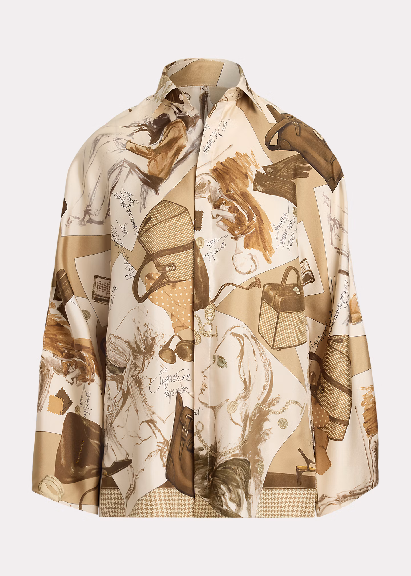 Seidenbluse Karen mit Tagebuchmotiv - RALPH LAUREN OUTLET