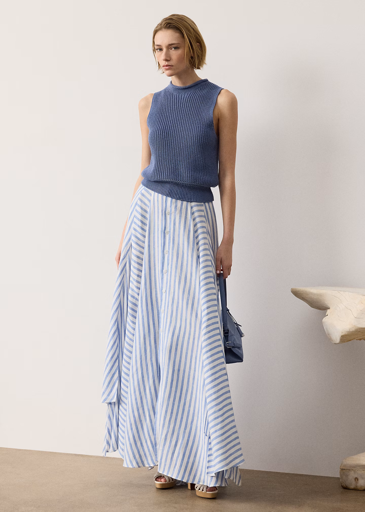 Gestreifter Maxirock Shamus aus Leinen - RALPH LAUREN OUTLET