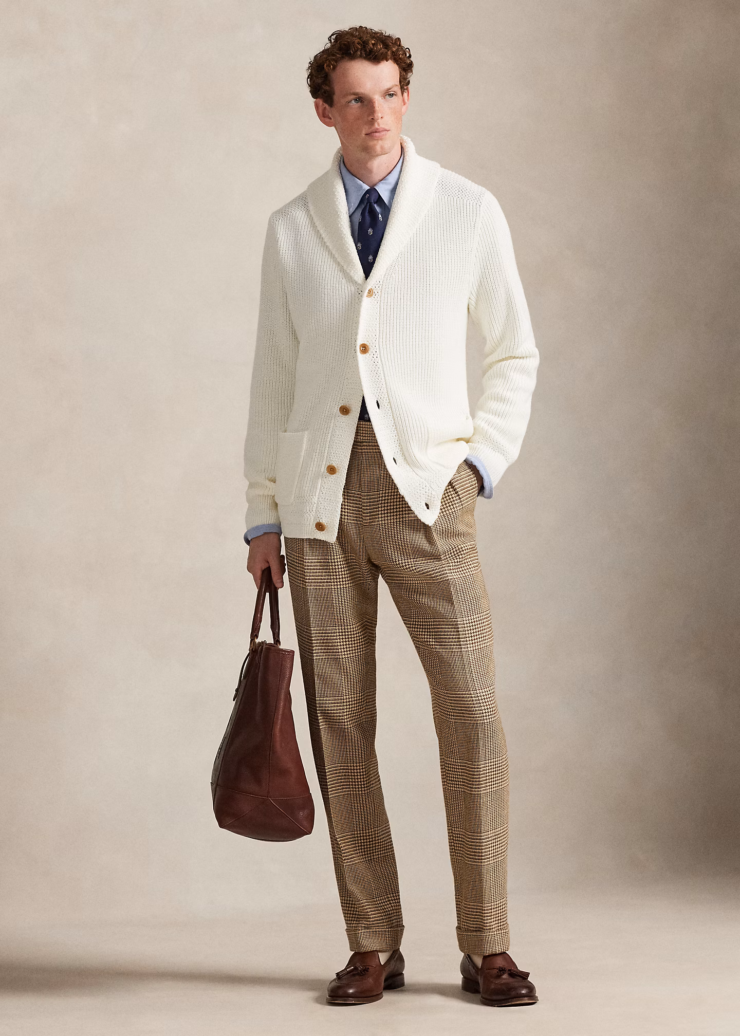 Baumwollstrickjacke mit Schalkragen - RALPH LAUREN OUTLET