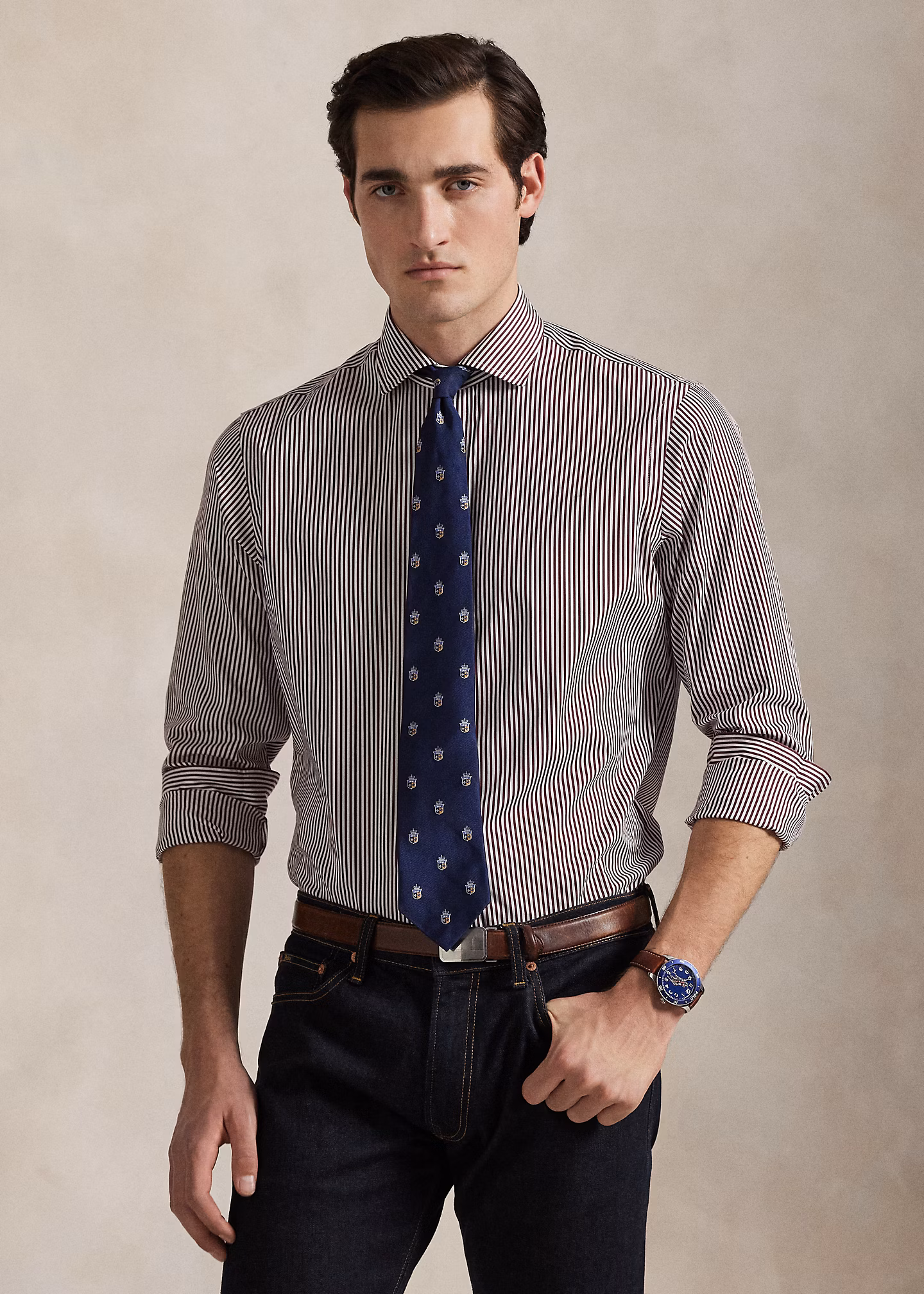 Custom-Fit Popelinehemd mit Streifen - RALPH LAUREN OUTLET