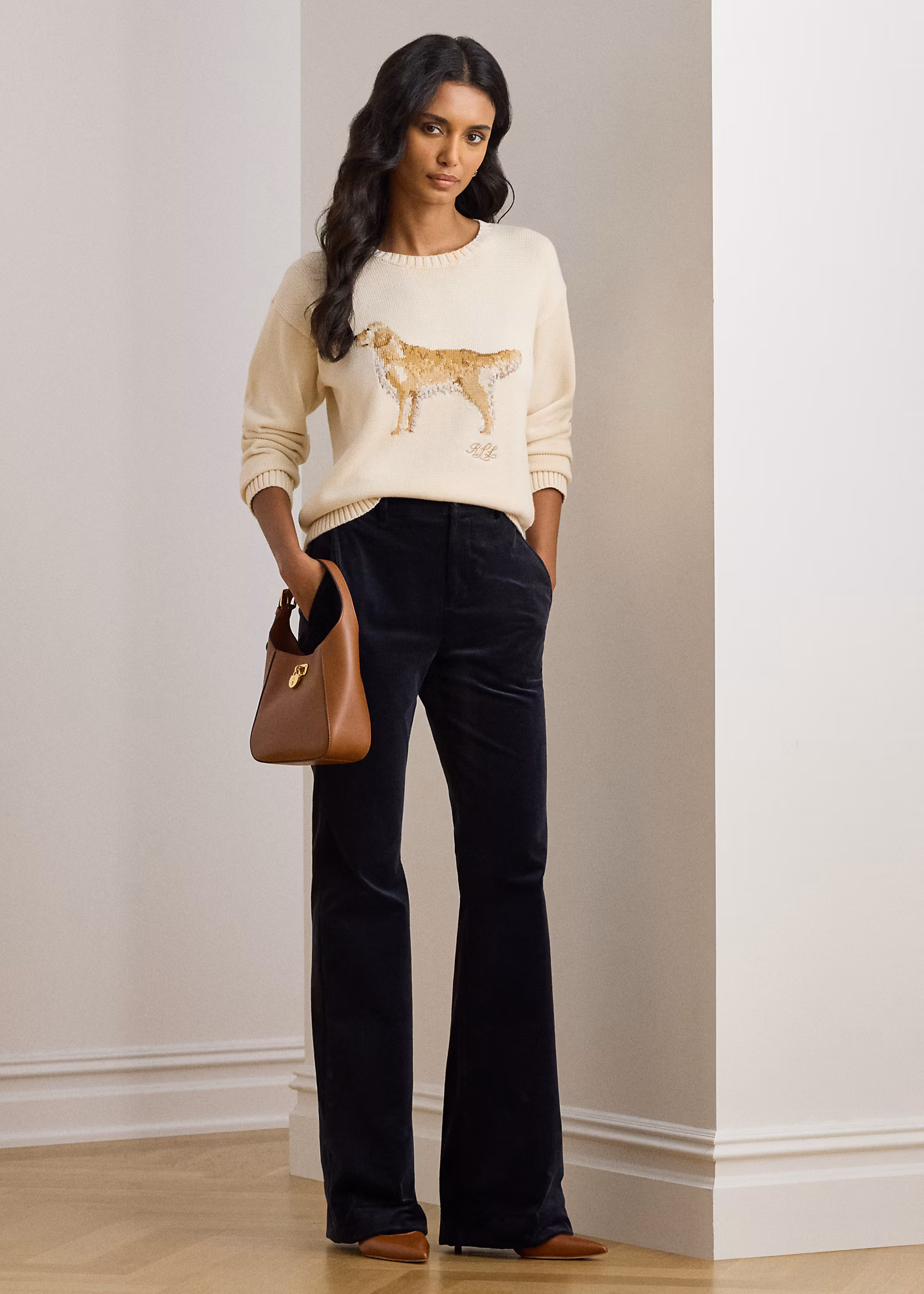 Strickpullover mit Golden Retriever - RALPH LAUREN OUTLET